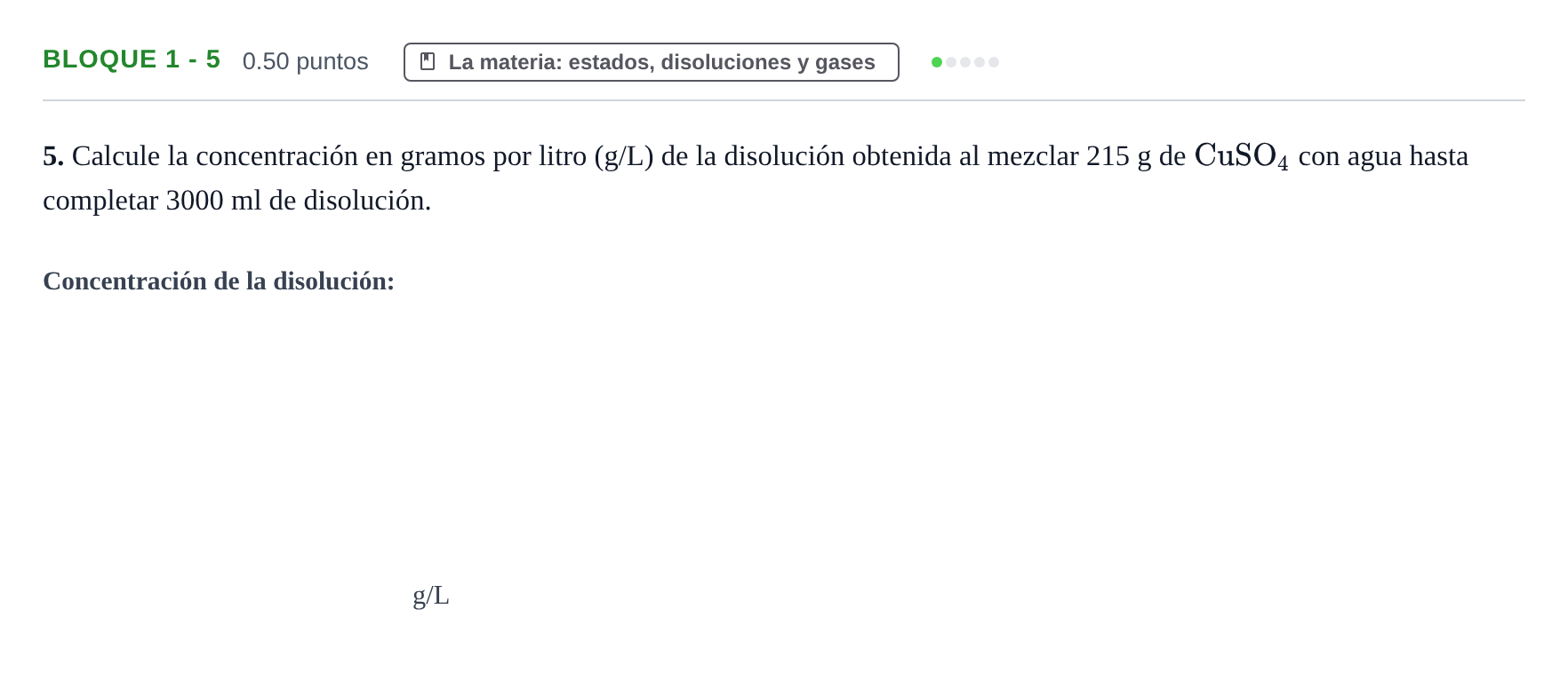 Enunciado: Bloque 1 - 5 · Ciencias Generales PAU Castilla-La Mancha Extraordinaria 2024