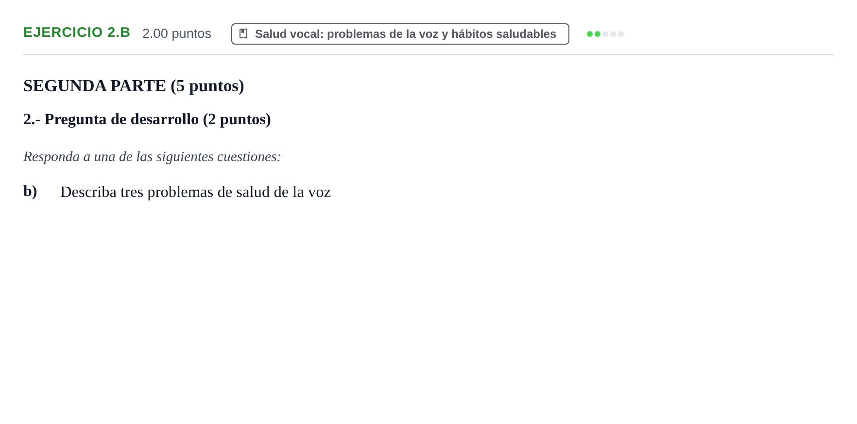 Enunciado: Ejercicio 2.b · Coro y Técnica Vocal PAU Castilla-La Mancha Extraordinaria 2024