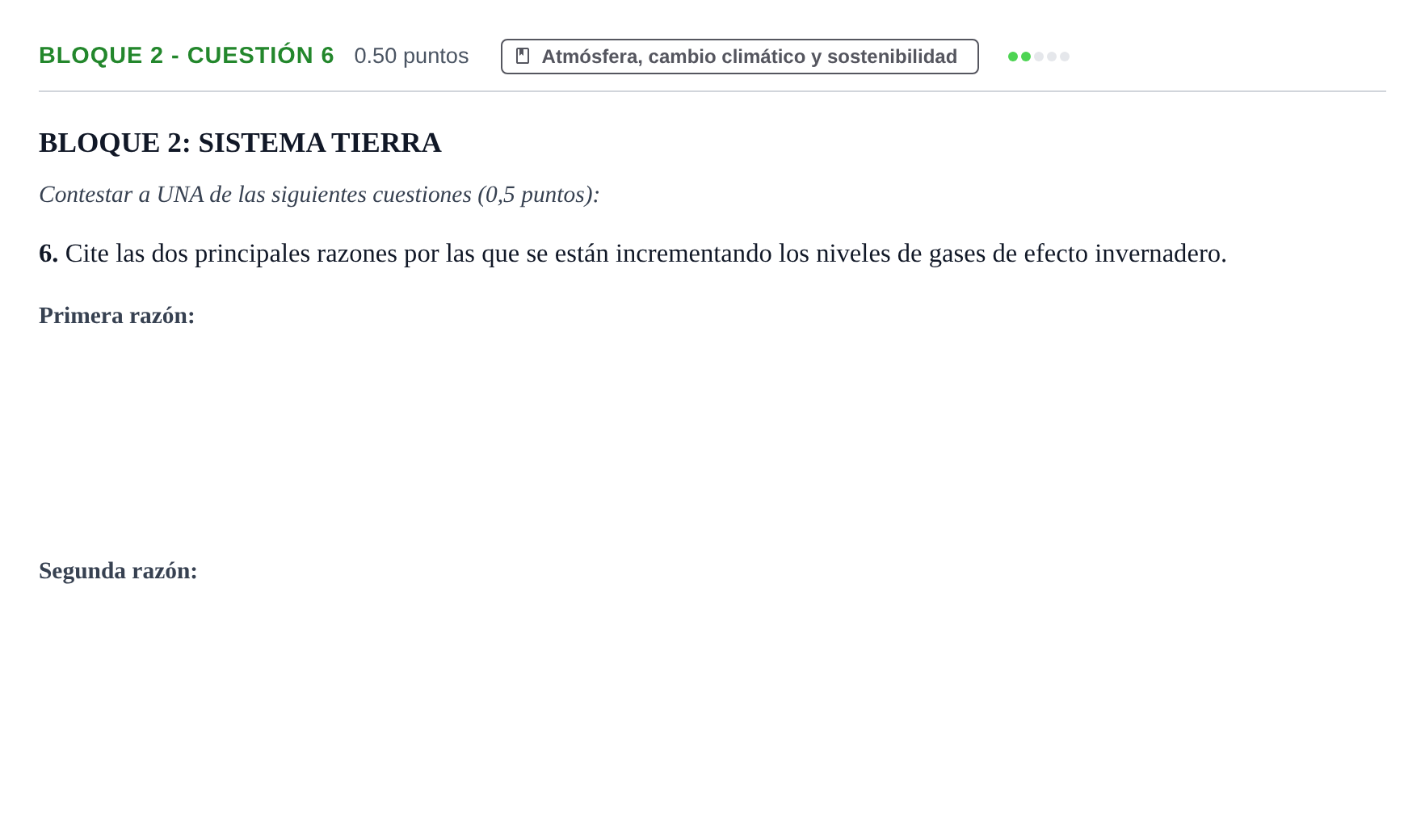 Enunciado: Bloque 2 - Cuestión 6 · Ciencias Generales PAU Castilla-La Mancha Ordinaria 2024