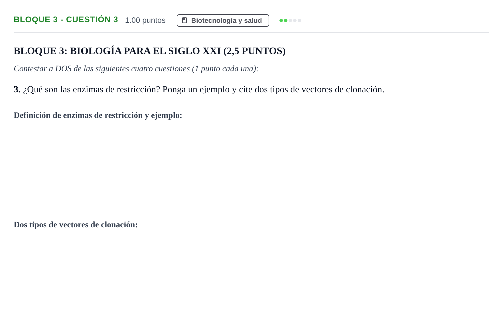 Enunciado: Bloque 3 - Cuestión 3 · Ciencias Generales PAU Castilla-La Mancha Ordinaria 2024