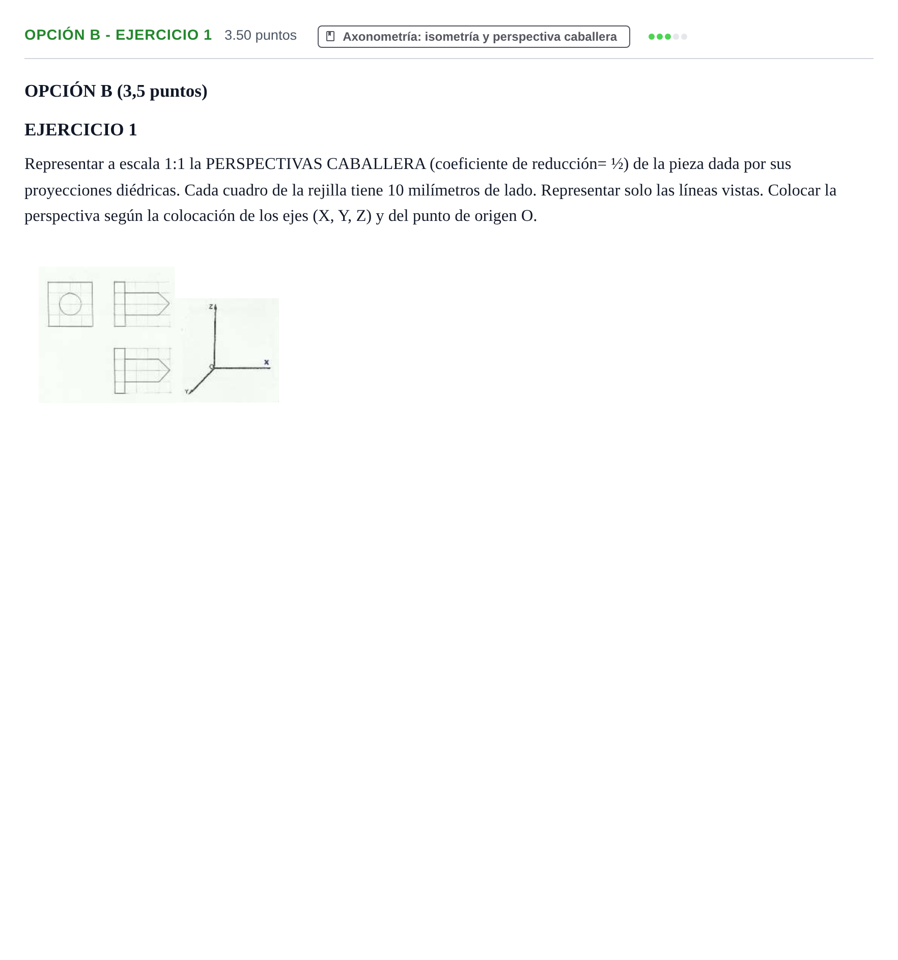 Enunciado: OPCIÓN B - EJERCICIO 1 · Dibujo Técnico Aplicado a las Artes Plásticas y al Diseño PAU Castilla-La Mancha Extraordinaria 2024