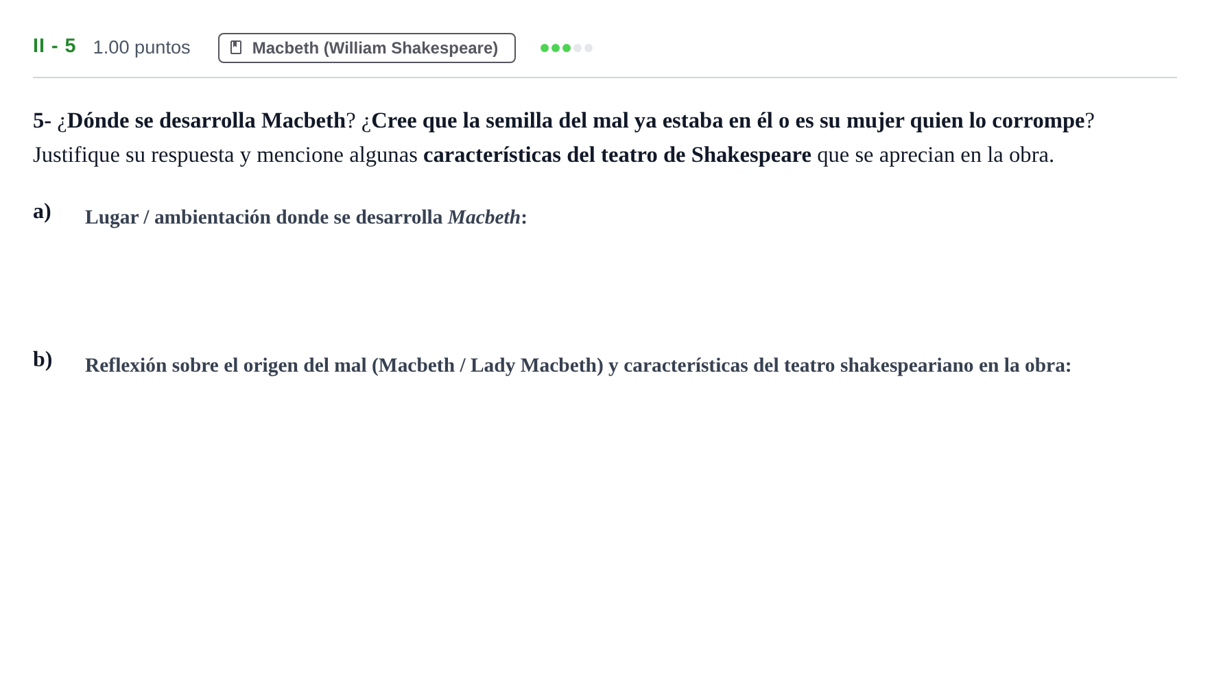 Enunciado: Ejercicio II - 5 · Literatura Dramática PAU Castilla-La Mancha Extraordinaria 2024