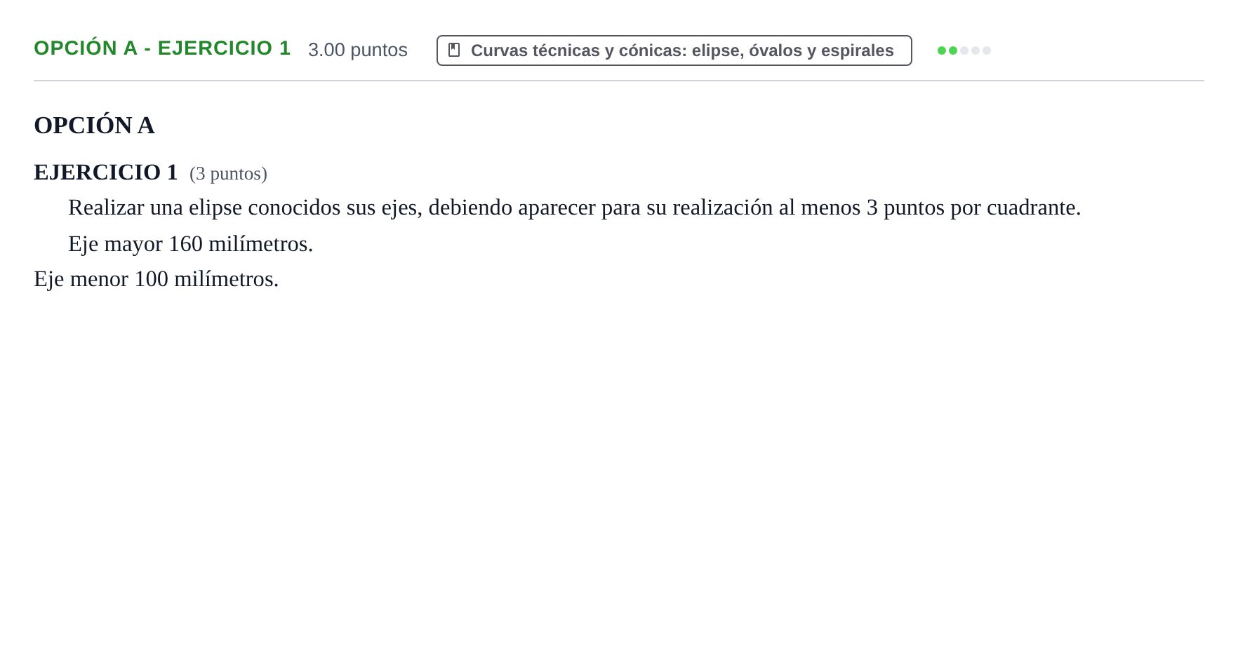 Enunciado: Opción A - Ejercicio 1 · Dibujo Técnico Aplicado a las Artes Plásticas y al Diseño PAU Castilla-La Mancha Ordinaria 2024