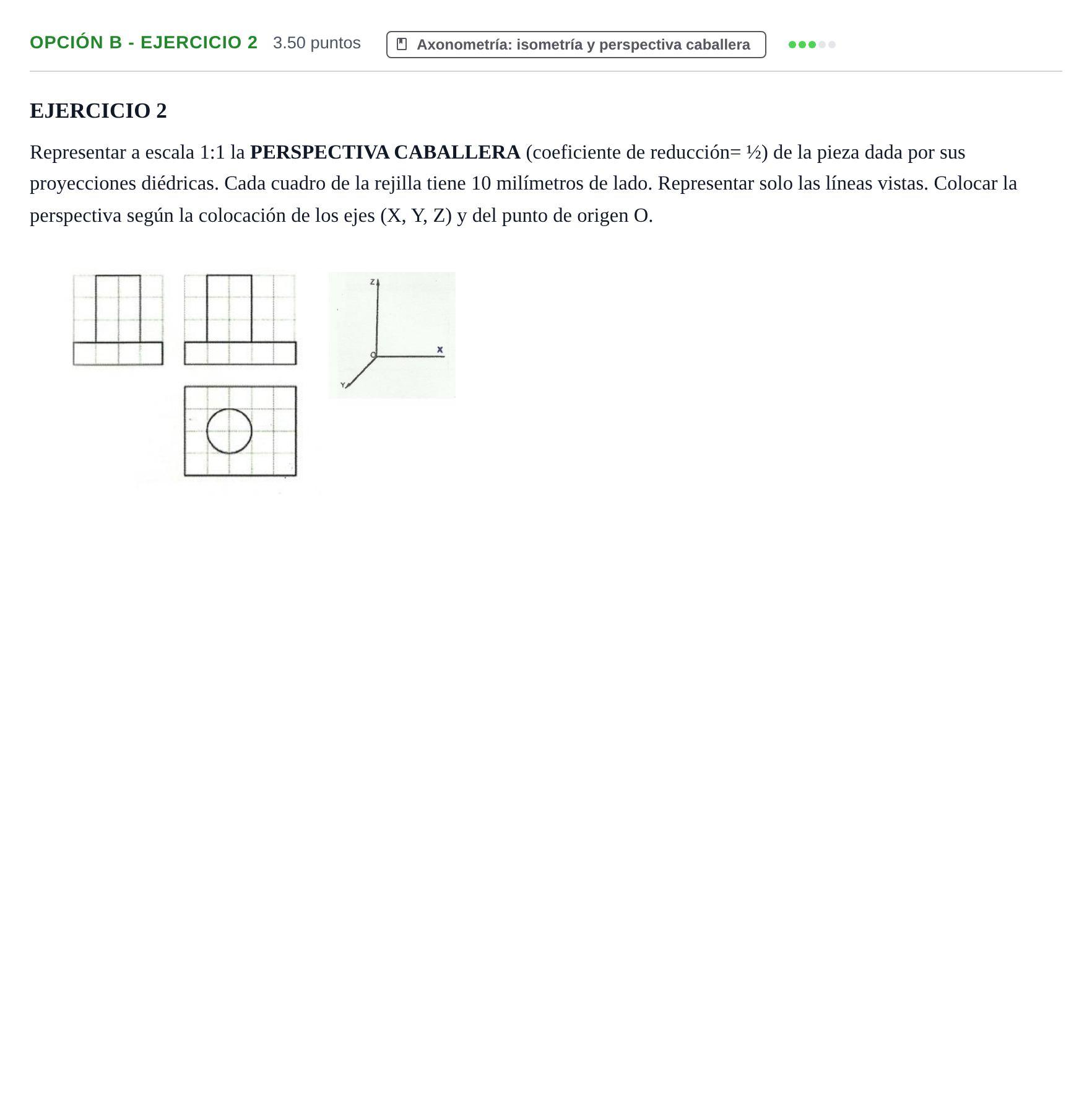 Enunciado: Opción B - Ejercicio 2 · Dibujo Técnico Aplicado a las Artes Plásticas y al Diseño PAU Castilla-La Mancha Ordinaria 2024