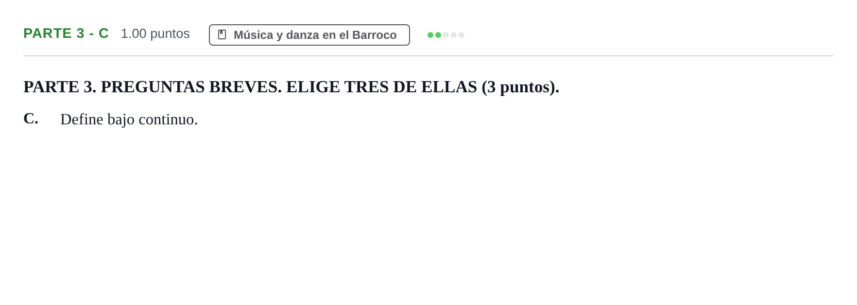 Enunciado: Ejercicio Parte 3 - C · Historia de la Música y de la Danza PAU Castilla-La Mancha Ordinaria 2024