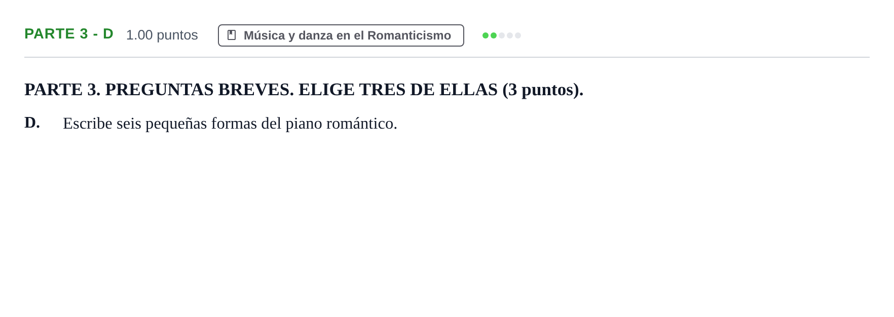 Enunciado: Ejercicio Parte 3 - D · Historia de la Música y de la Danza PAU Castilla-La Mancha Ordinaria 2024