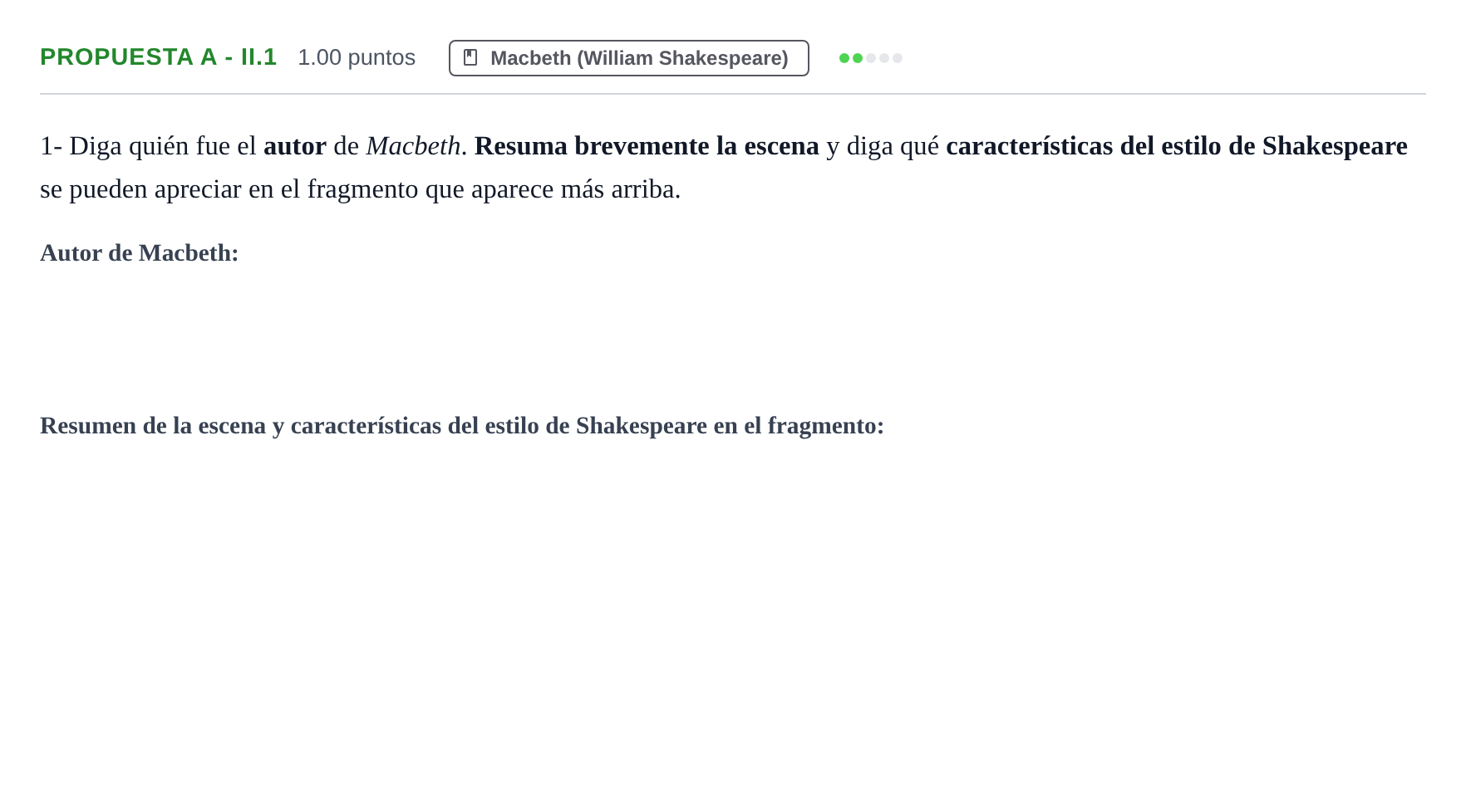 Enunciado: Ejercicio Propuesta A - II.1 · Literatura Dramática PAU Castilla-La Mancha Ordinaria 2024