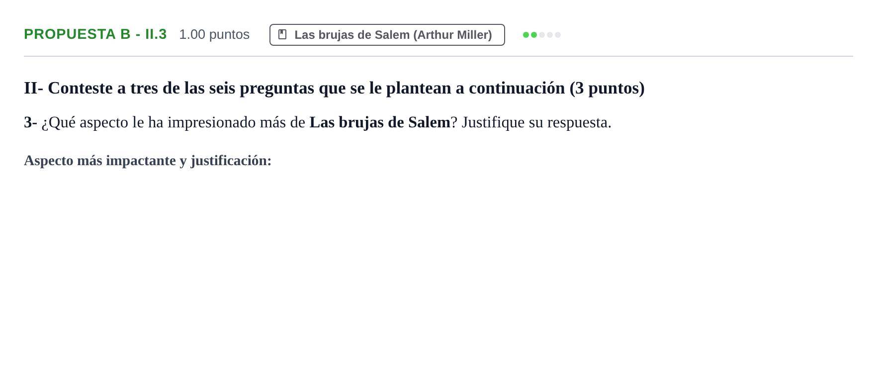 Enunciado: Ejercicio Propuesta B - II.3 · Literatura Dramática PAU Castilla-La Mancha Ordinaria 2024