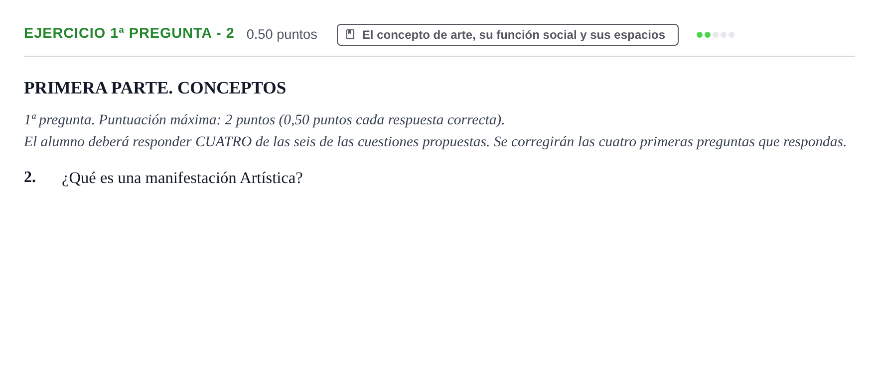 Enunciado: Ejercicio 1ª pregunta - 2 · Movimientos Culturales y Artísticos PAU Castilla-La Mancha Extraordinaria 2024