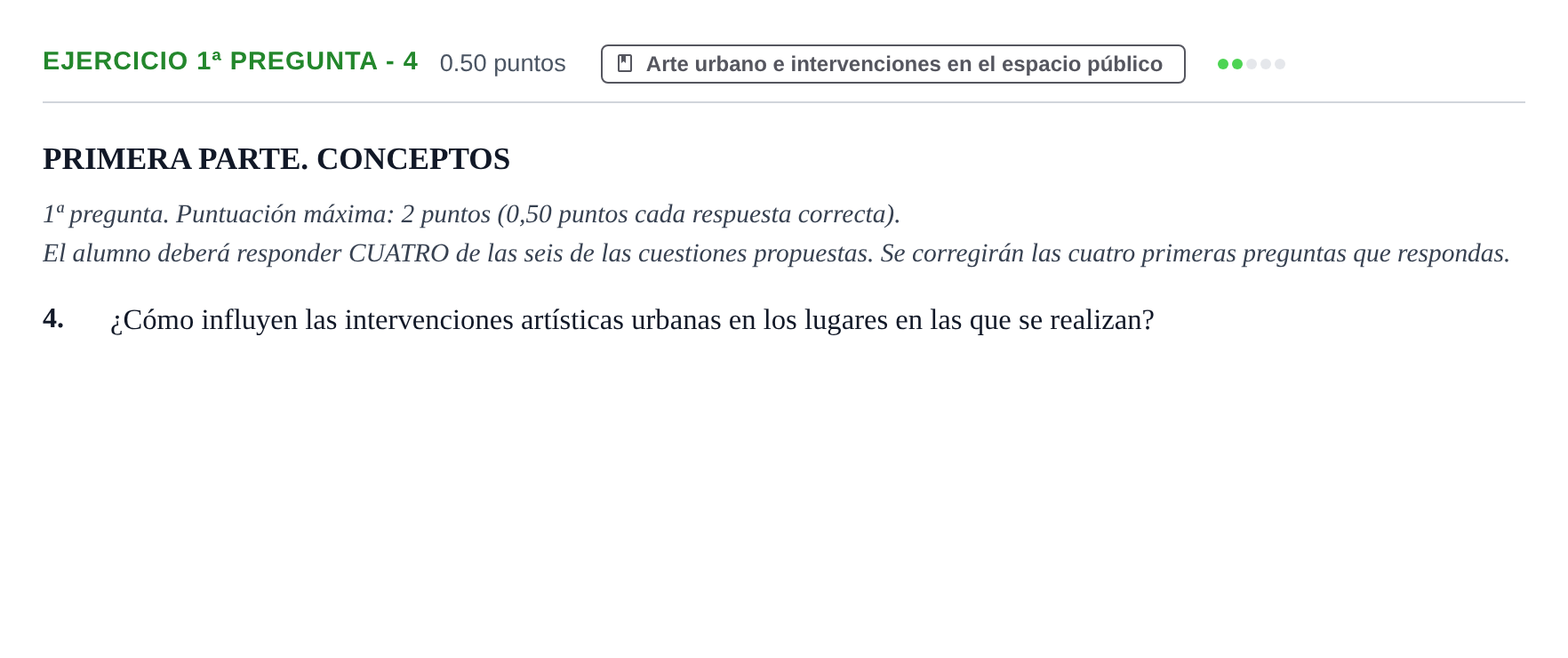 Enunciado: Ejercicio 1ª pregunta - 4 · Movimientos Culturales y Artísticos PAU Castilla-La Mancha Extraordinaria 2024