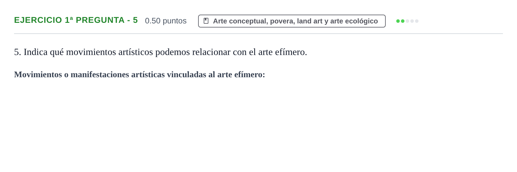 Enunciado: Ejercicio 1ª pregunta - 5 · Movimientos Culturales y Artísticos PAU Castilla-La Mancha Extraordinaria 2024