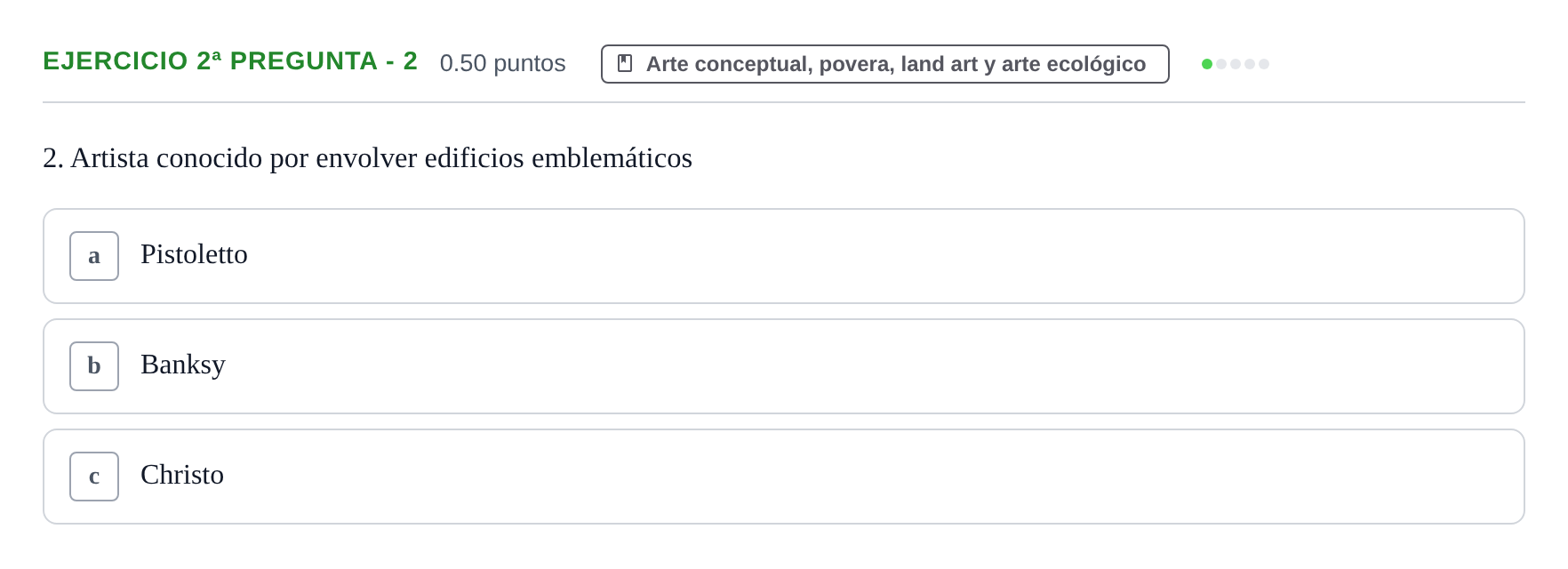 Enunciado: Ejercicio 2ª pregunta - 2 · Movimientos Culturales y Artísticos PAU Castilla-La Mancha Extraordinaria 2024