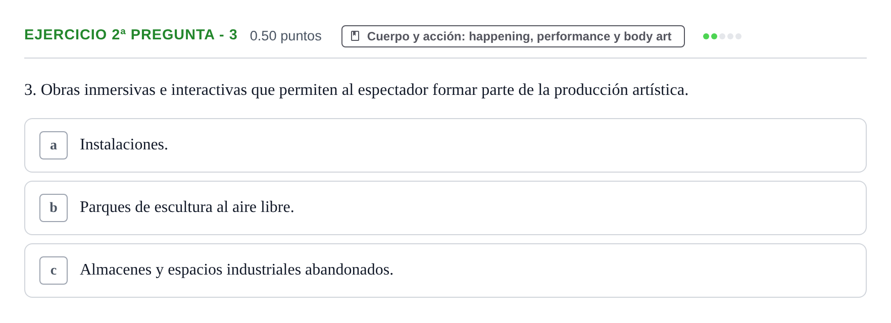 Enunciado: Ejercicio 2ª pregunta - 3 · Movimientos Culturales y Artísticos PAU Castilla-La Mancha Extraordinaria 2024