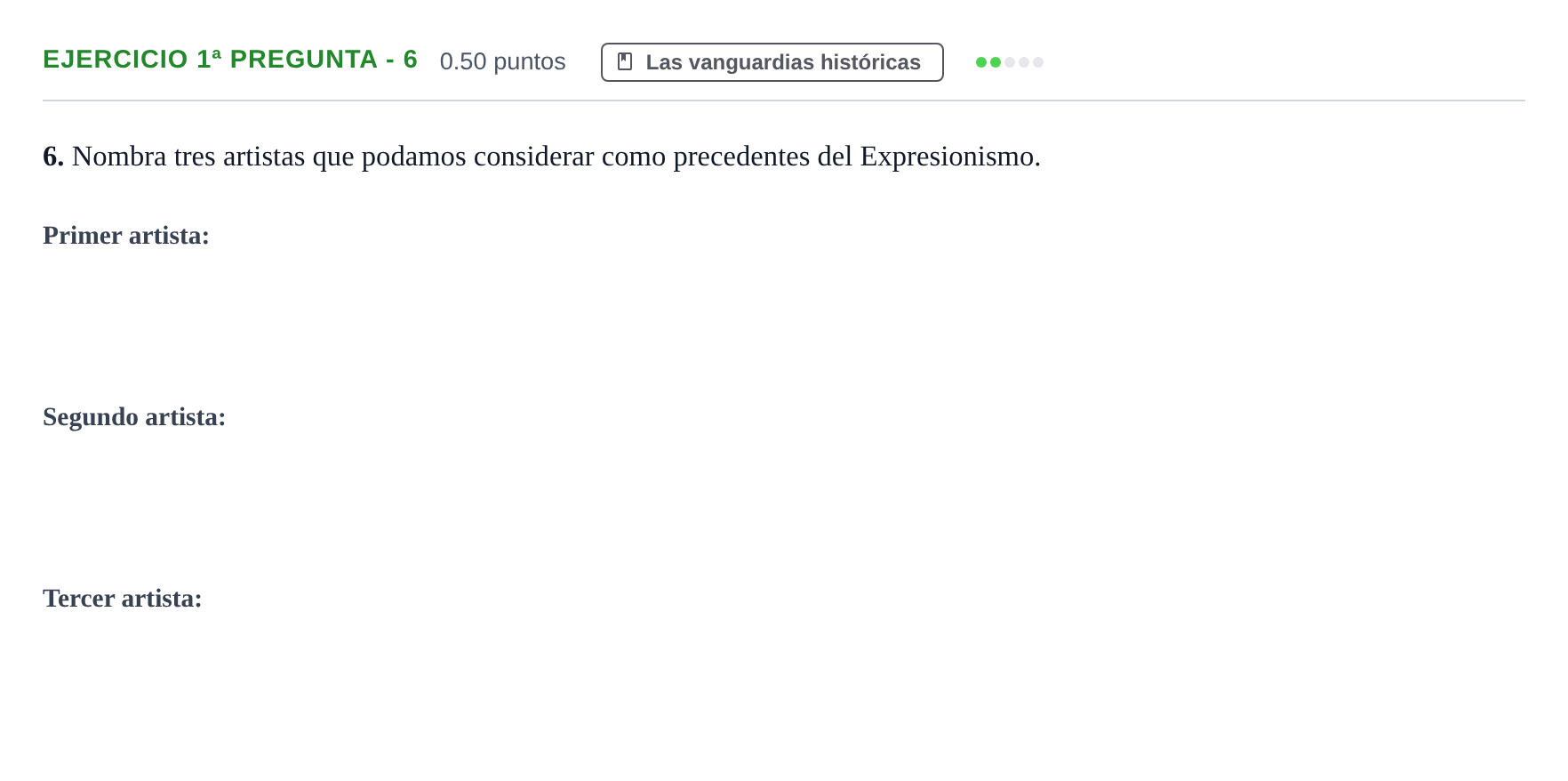Enunciado: Ejercicio 1ª pregunta - 6 · Movimientos Culturales y Artísticos PAU Castilla-La Mancha Ordinaria 2024