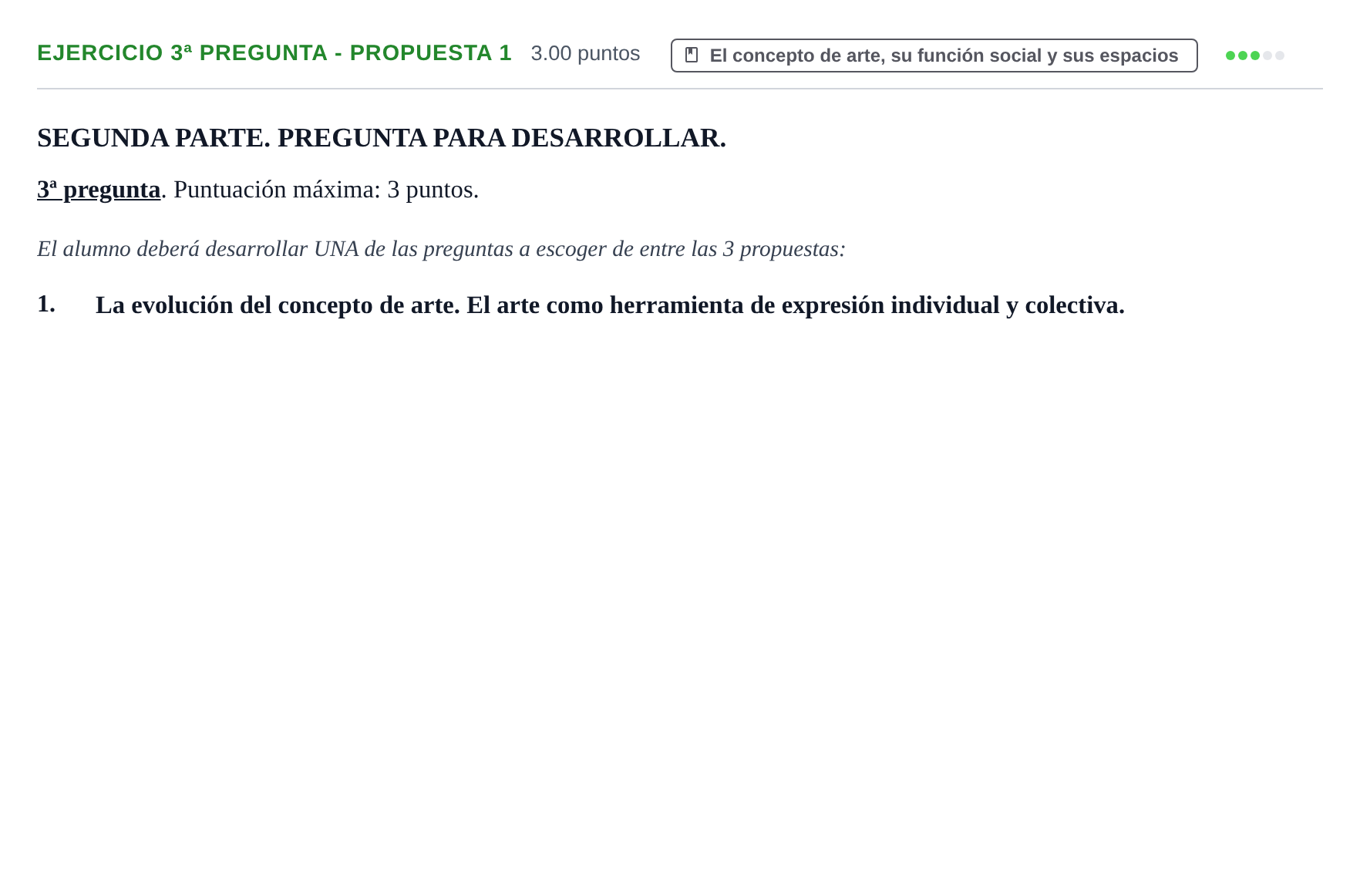 Enunciado: Ejercicio 3ª pregunta - Propuesta 1 · Movimientos Culturales y Artísticos PAU Castilla-La Mancha Ordinaria 2024