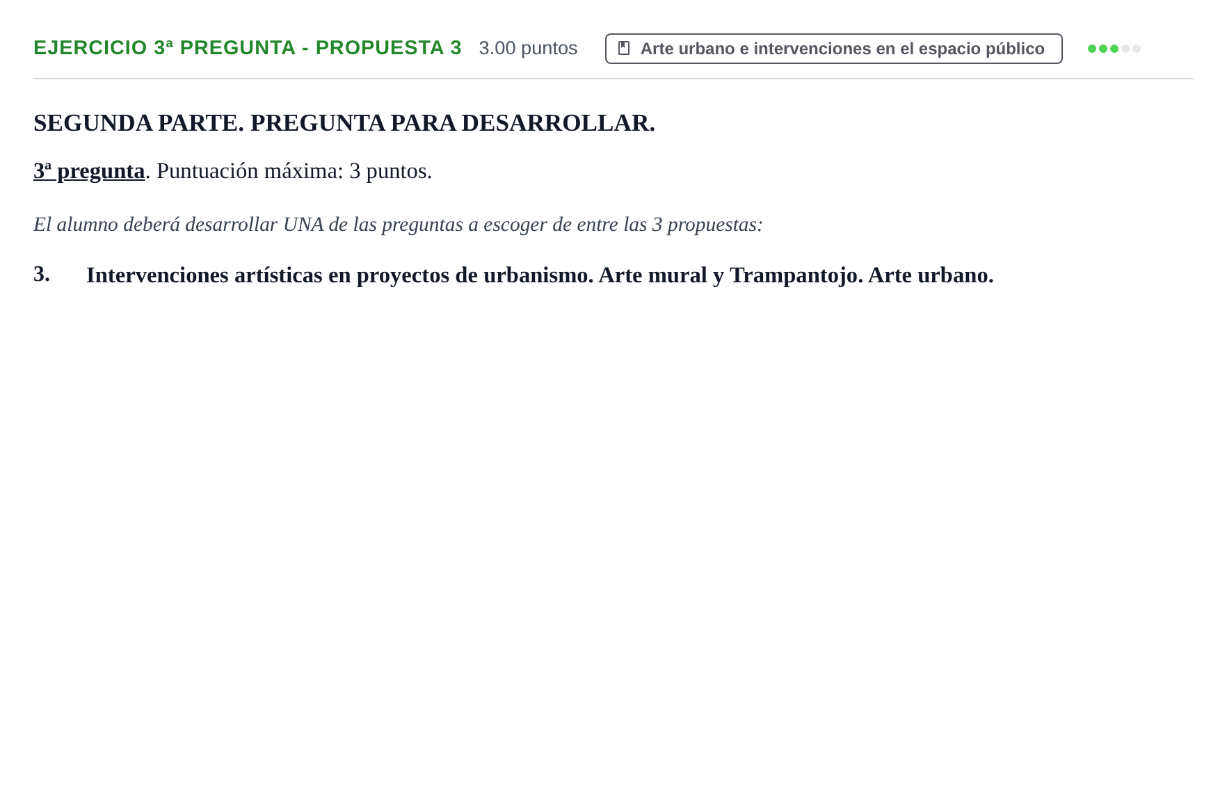 Enunciado: Ejercicio 3ª pregunta - Propuesta 3 · Movimientos Culturales y Artísticos PAU Castilla-La Mancha Ordinaria 2024