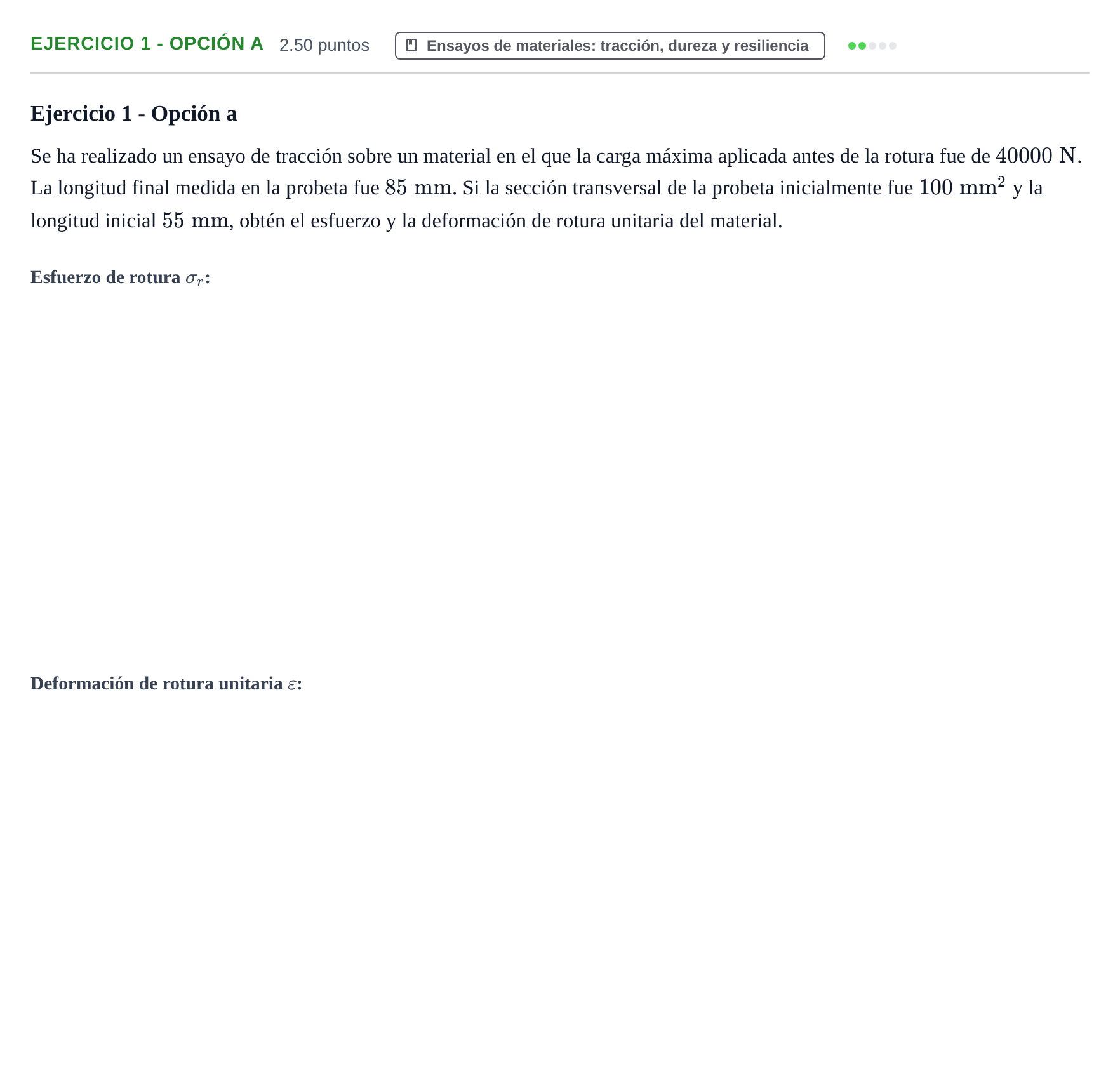 Enunciado: Ejercicio 1 - Opción a · Tecnología e Ingeniería II PAU Castilla-La Mancha Ordinaria 2024