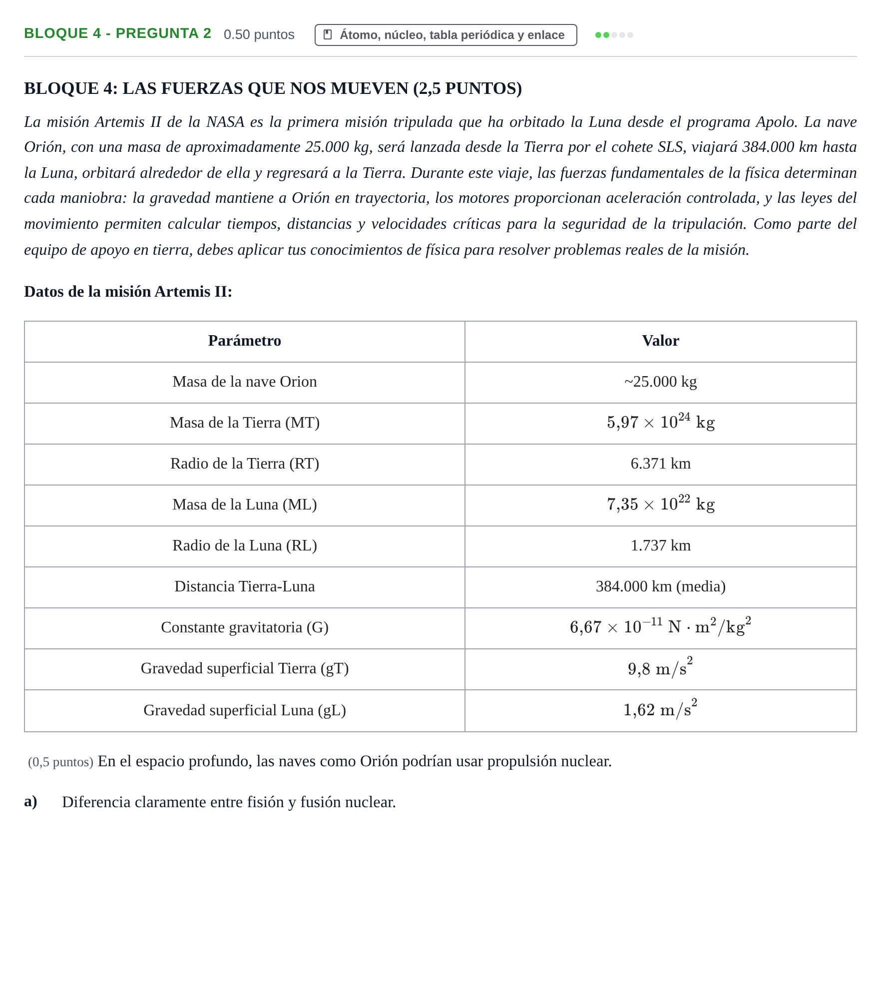 Enunciado: Bloque 4 - Pregunta 2 · Ciencias Generales PAU Castilla-La Mancha Extraordinaria 2026