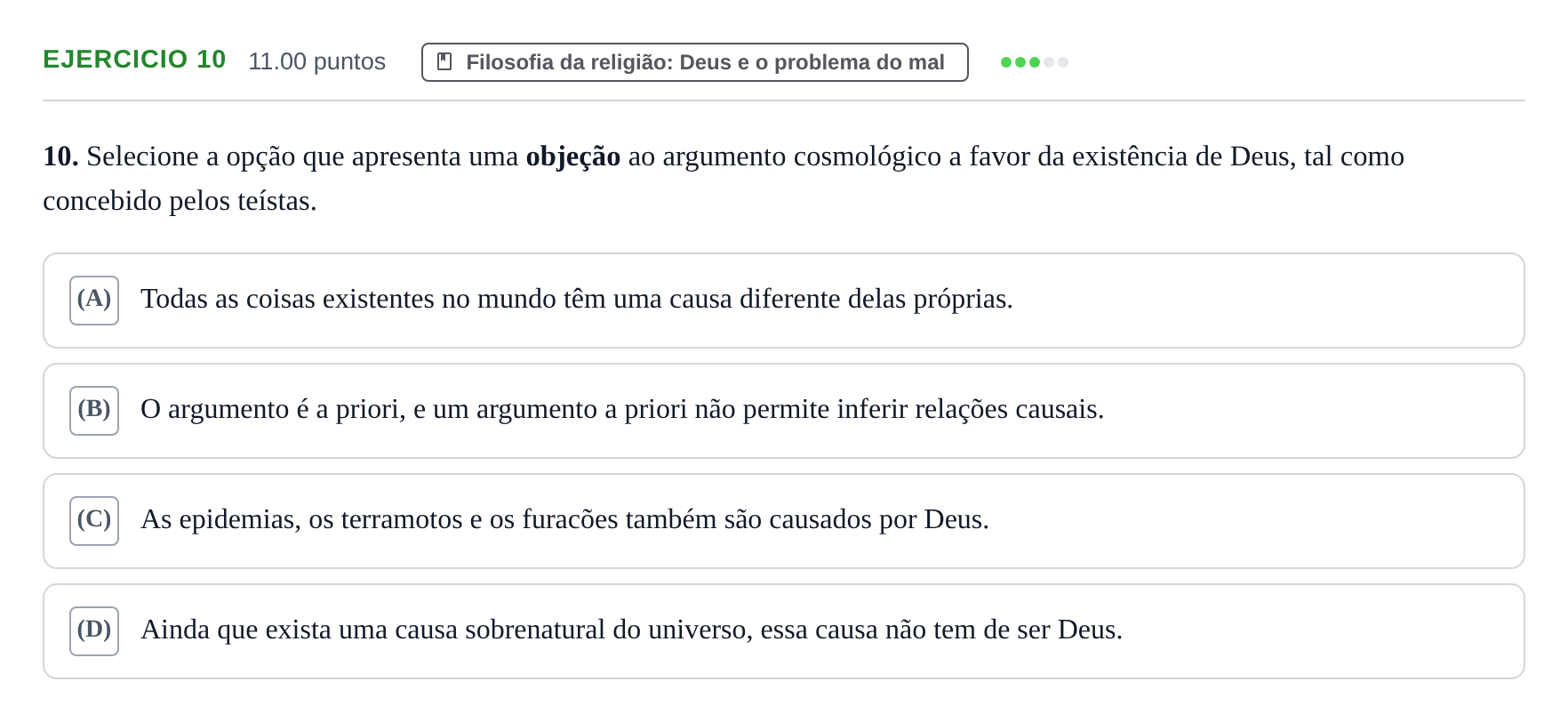 Enunciado: Exercício 10 · Exame Nacional Filosofia Época especial 2024