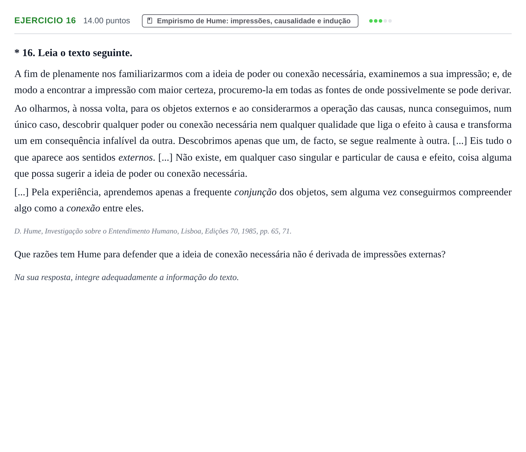 Enunciado: Exercício 16 · Exame Nacional Filosofia Época especial 2024