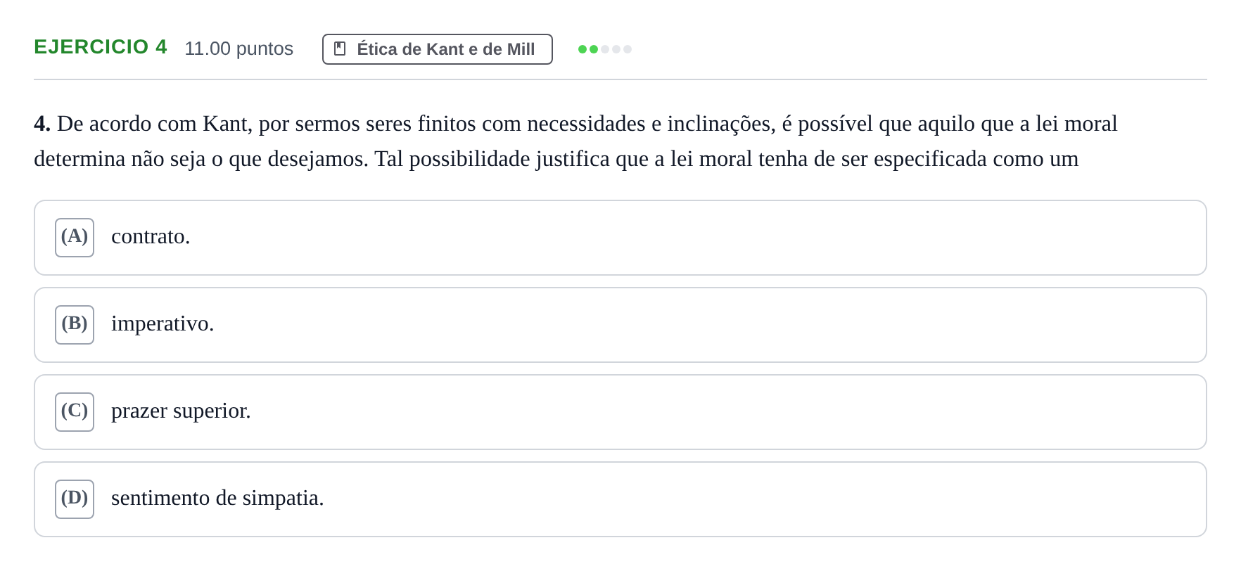 Enunciado: Exercício 4 · Exame Nacional Filosofia Época especial 2024
