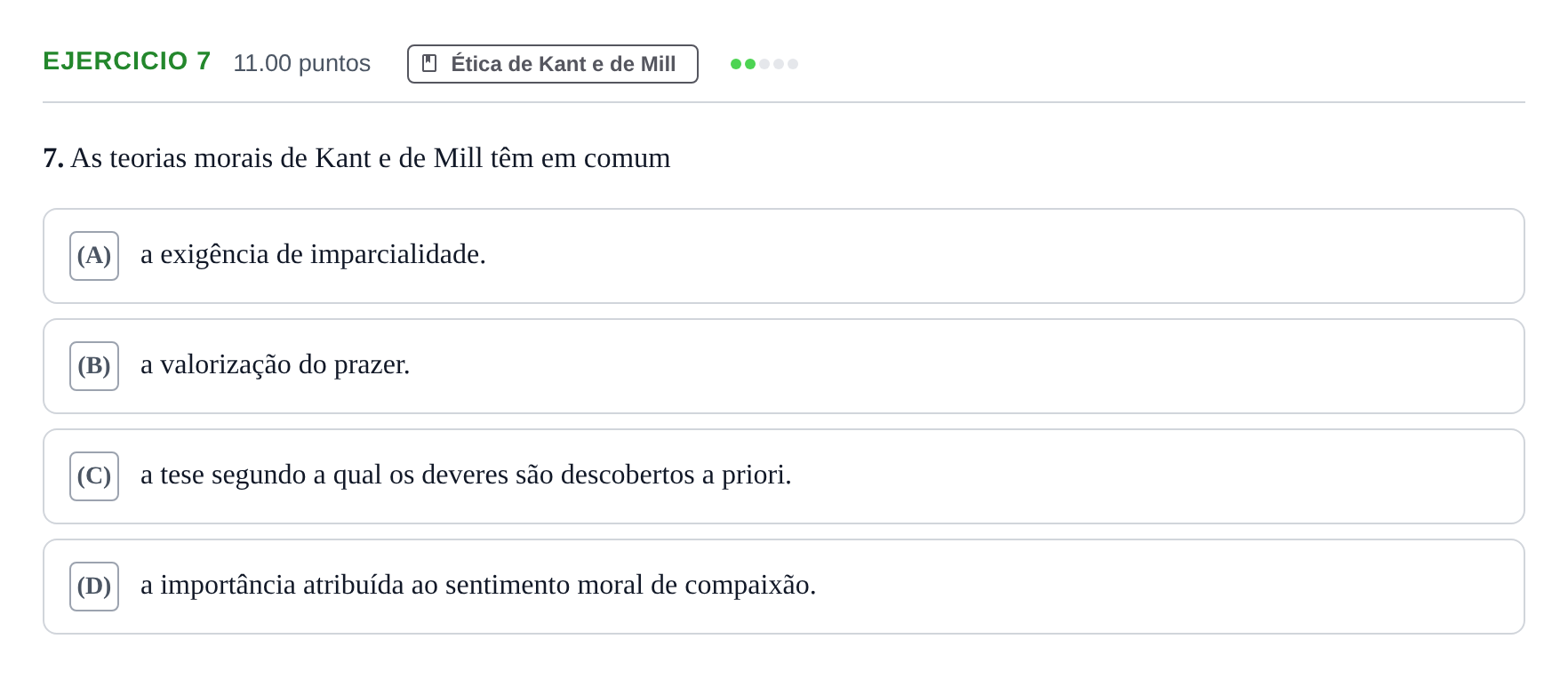 Enunciado: Exercício 7 · Exame Nacional Filosofia Época especial 2024