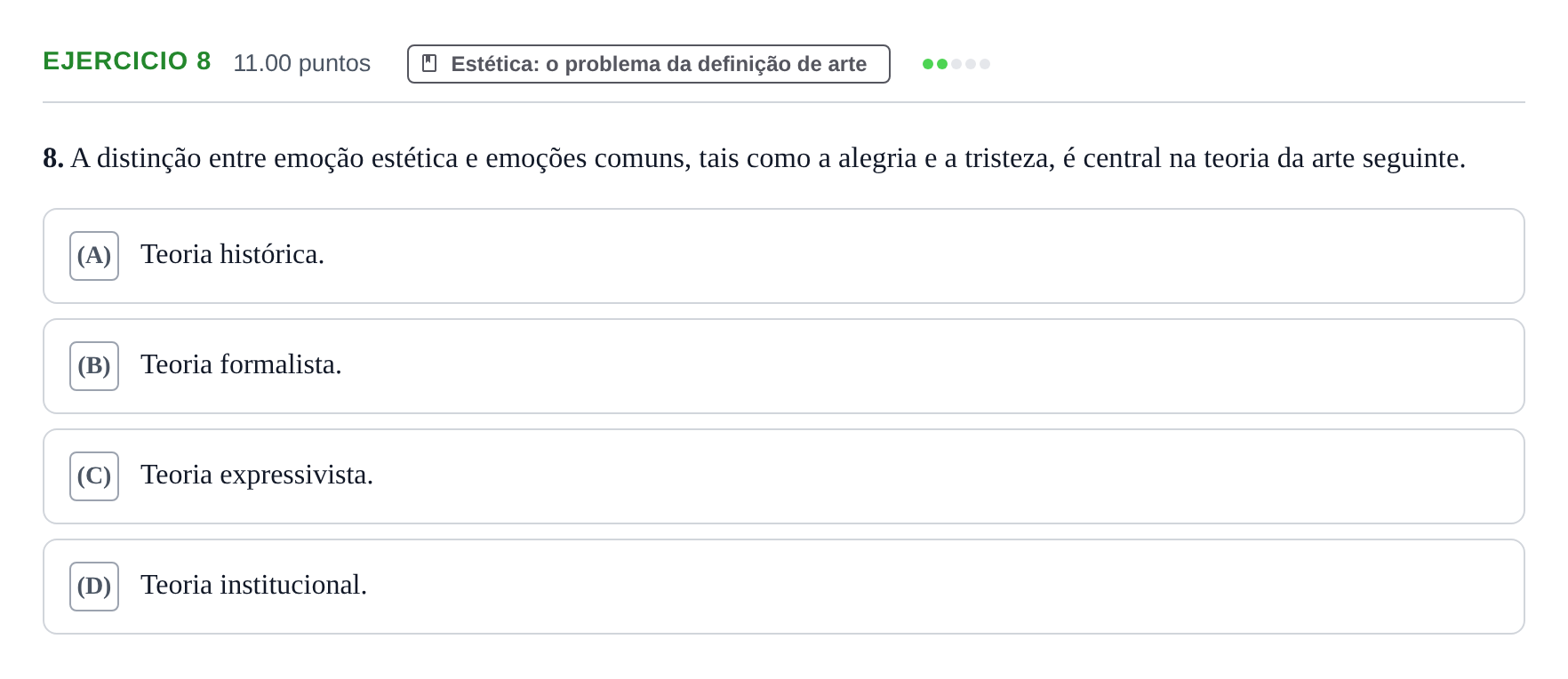 Enunciado: Exercício 8 · Exame Nacional Filosofia Época especial 2024