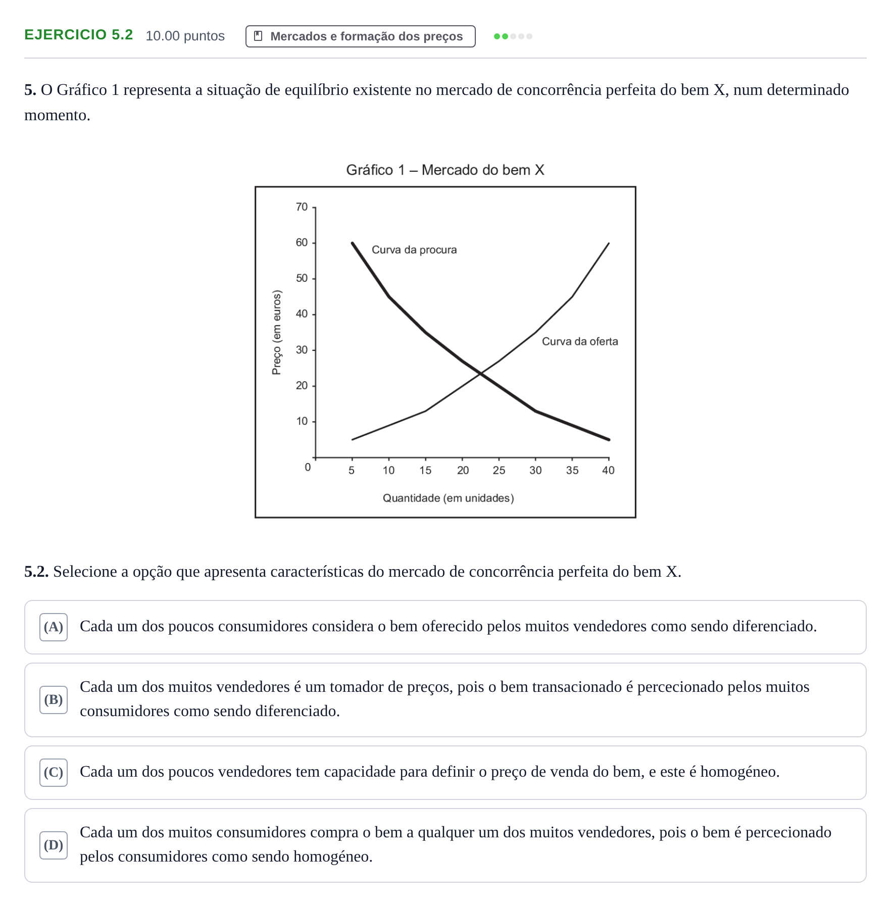 Enunciado: Exercício 5.2 · Exame Nacional Economia A Época especial 2024