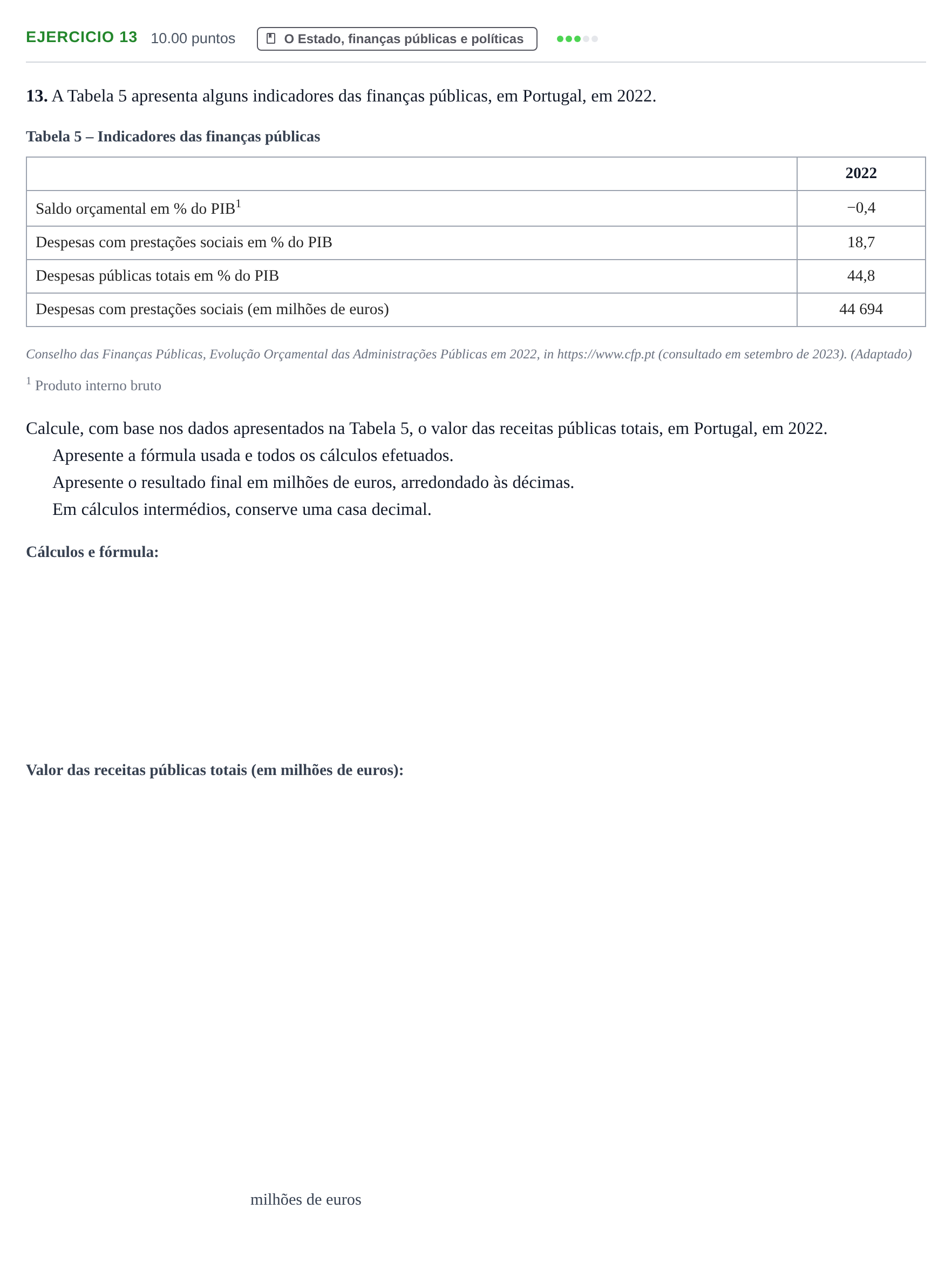 Enunciado: Exercício 13 · Exame Nacional Economia A 1.ª fase 2024