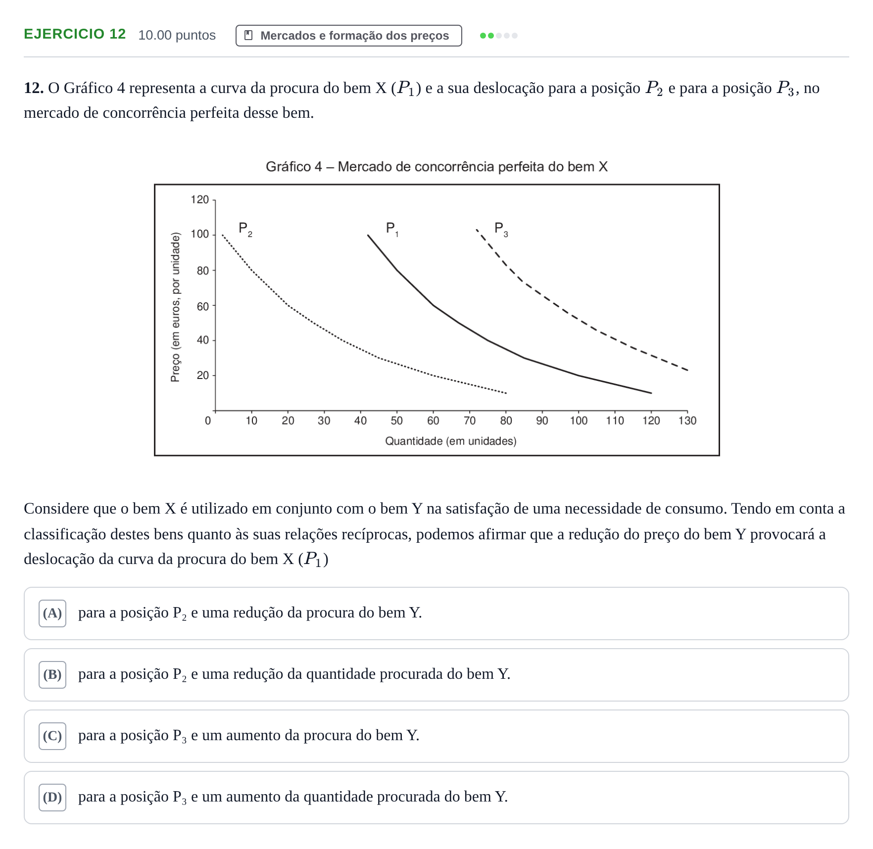 Enunciado: Exercício 12 · Exame Nacional Economia A 2.ª fase 2024