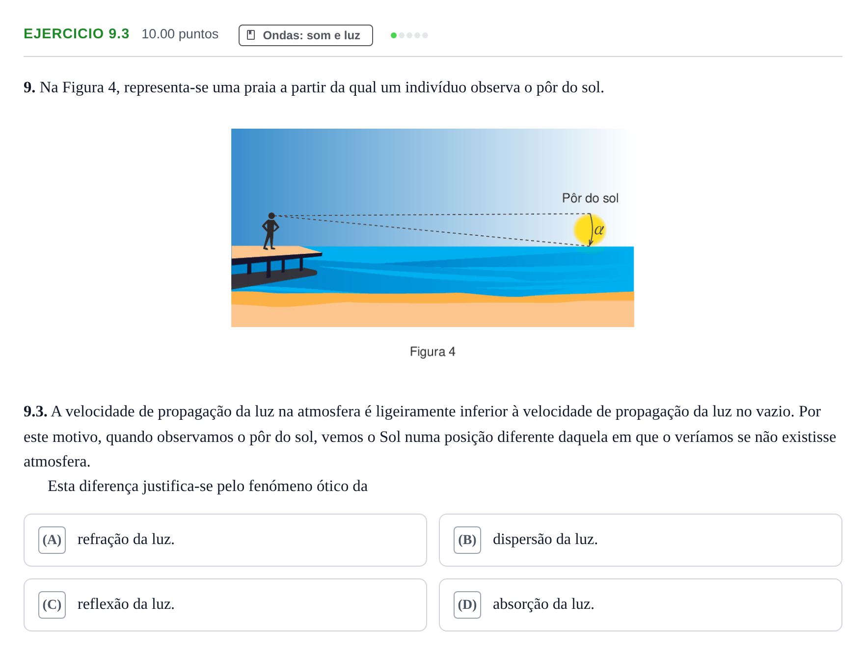 Enunciado: Exercício 9.3 · Exame Nacional Física e Química A Época especial 2024