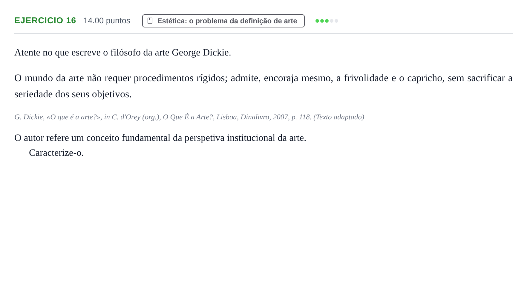 Enunciado: Exercício 16 · Exame Nacional Filosofia 1.ª fase 2024