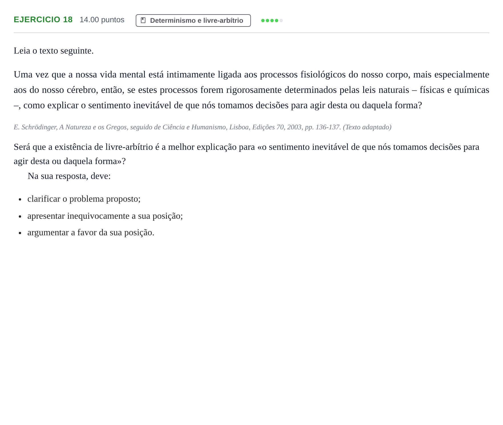 Enunciado: Exercício 18 · Exame Nacional Filosofia 1.ª fase 2024