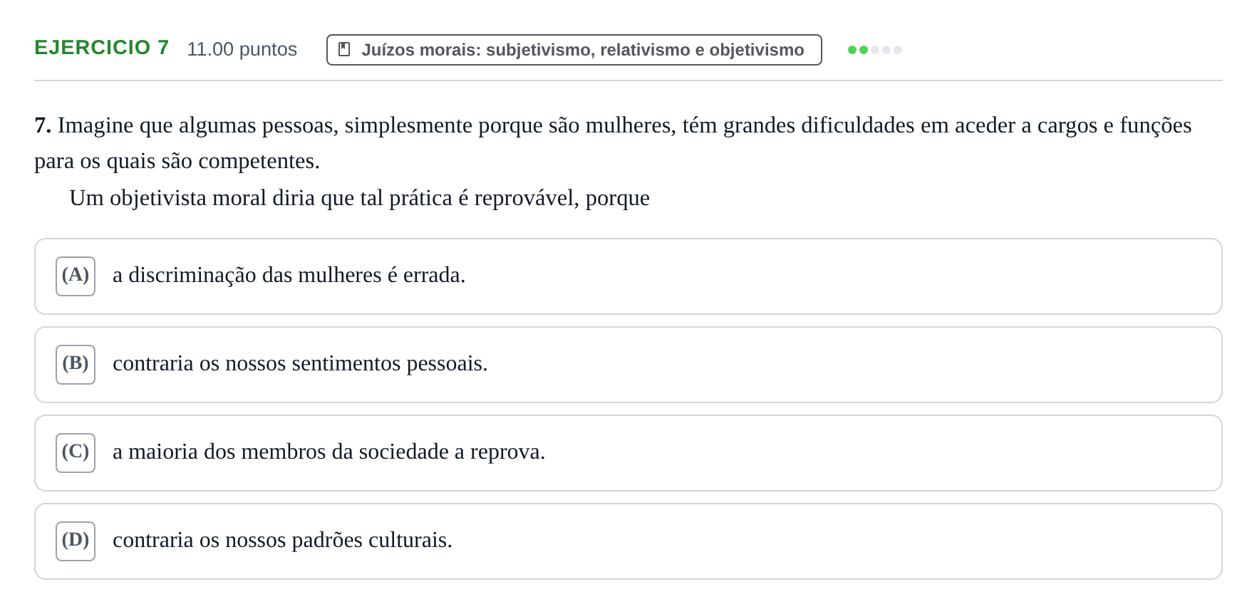 Enunciado: Exercício 7 · Exame Nacional Filosofia 1.ª fase 2024
