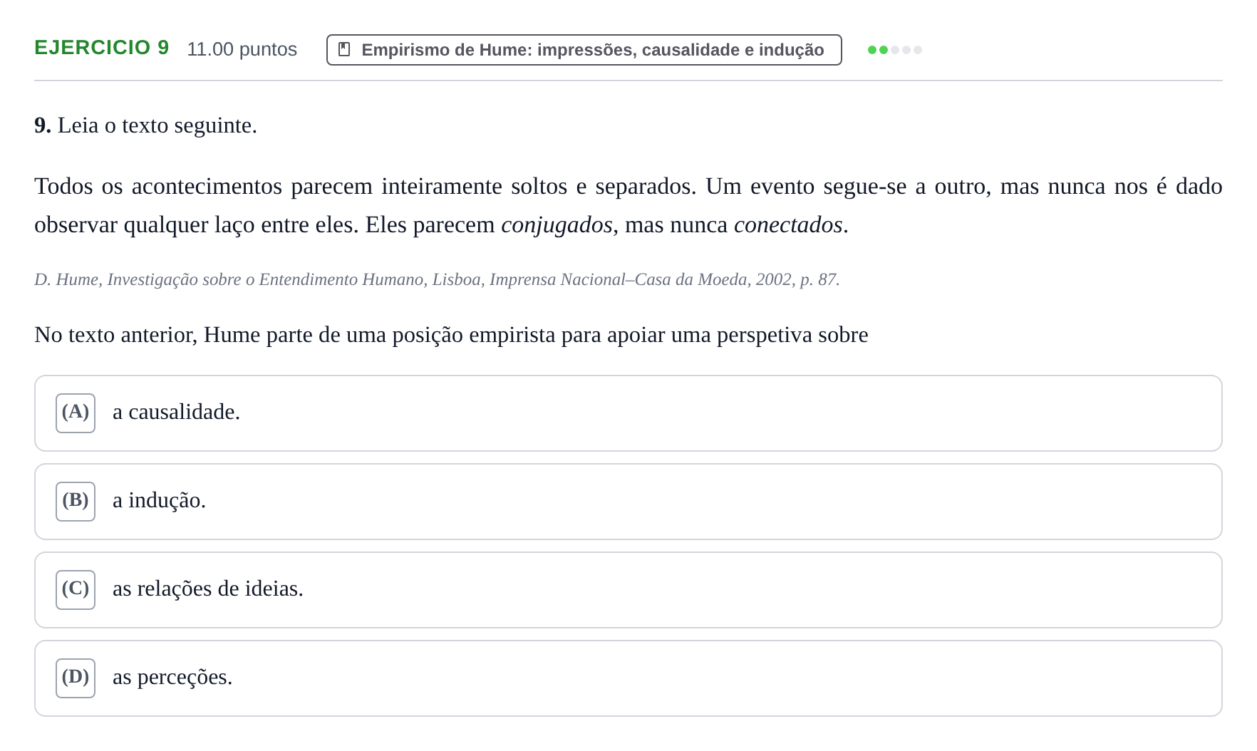 Enunciado: Exercício 9 · Exame Nacional Filosofia 1.ª fase 2024