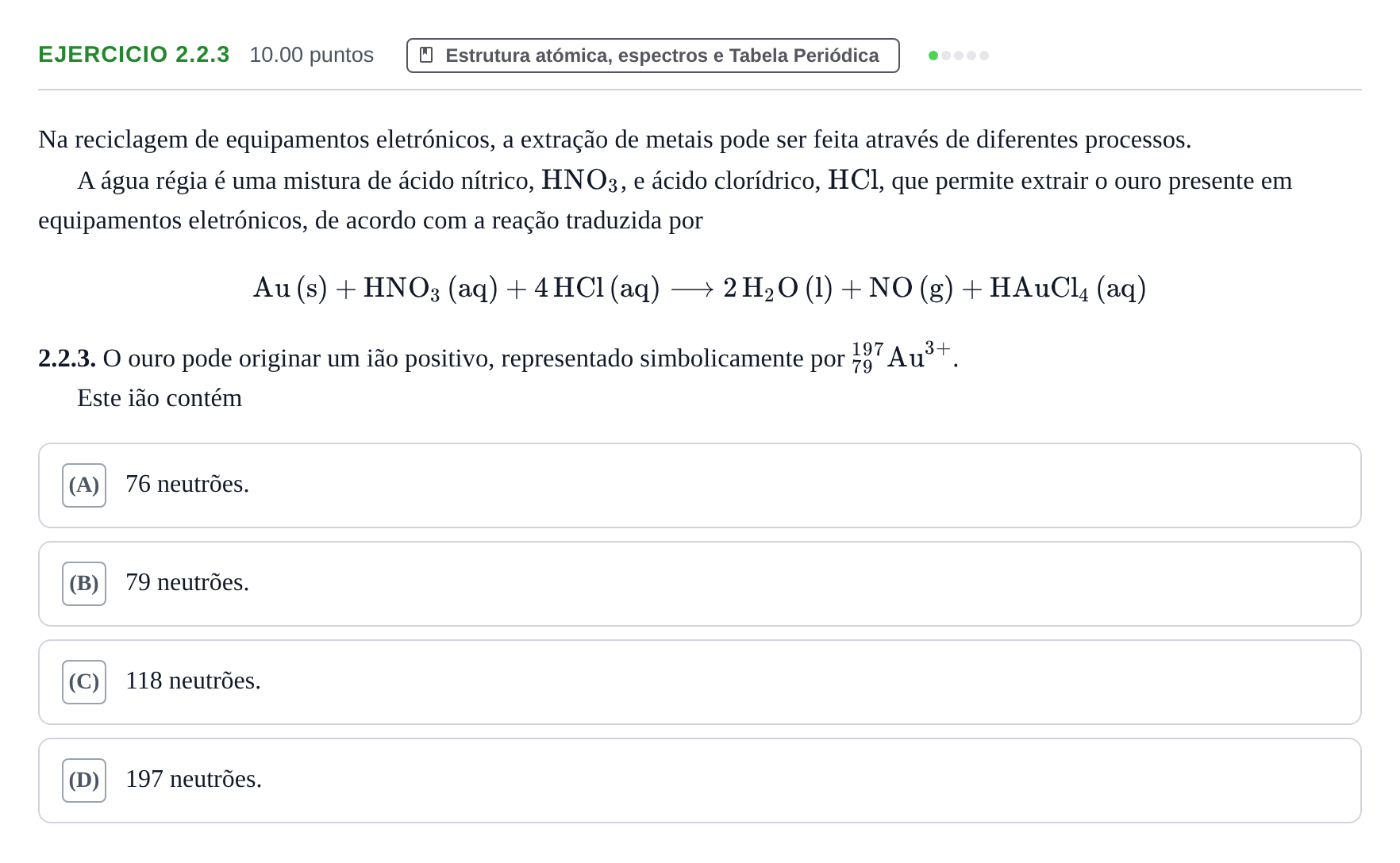 Enunciado: Exercício 2.2.3 · Exame Nacional Física e Química A 1.ª fase 2024