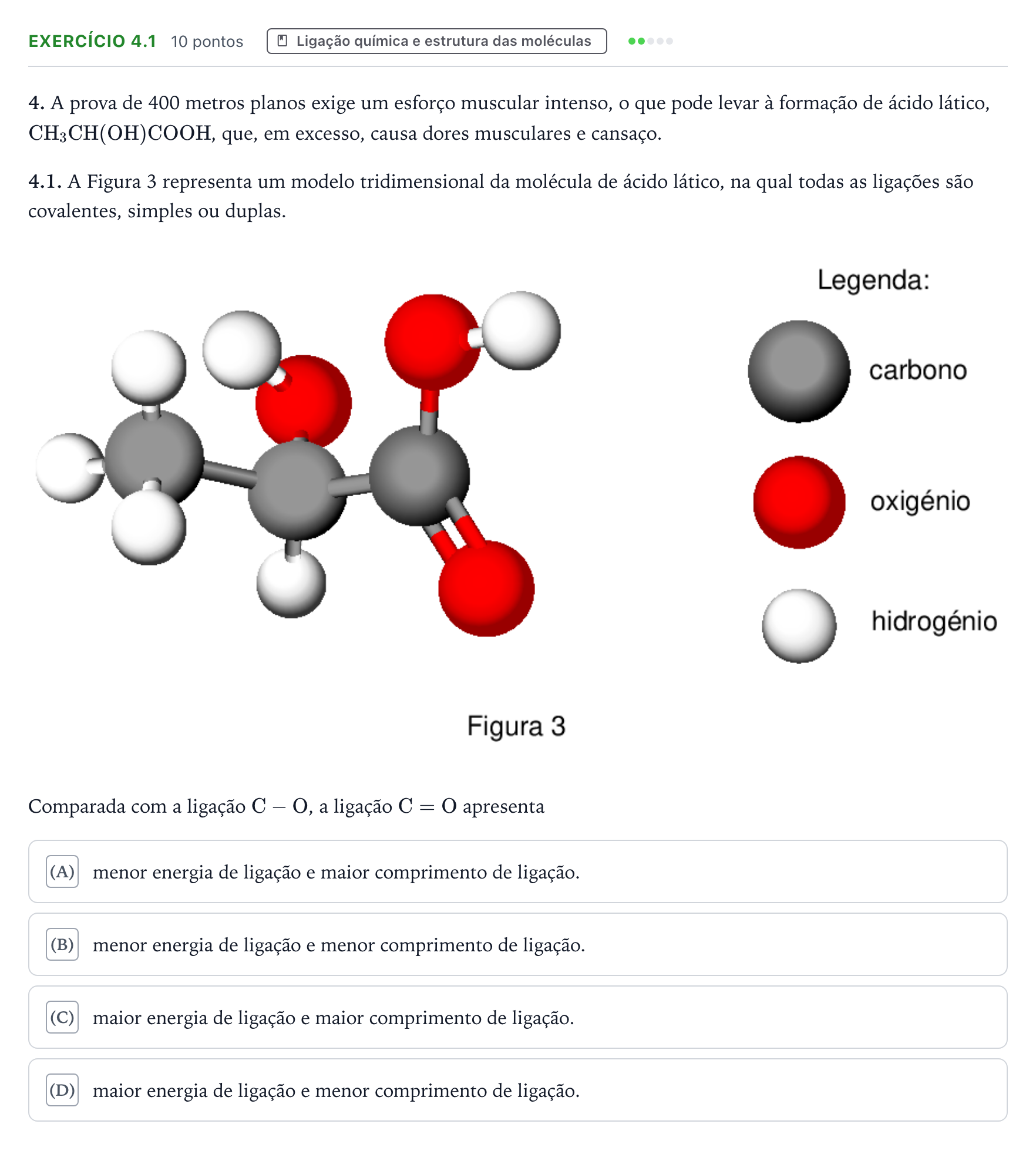 Enunciado: Exercício 4.1 · Exame Nacional Física e Química A 1.ª fase 2024