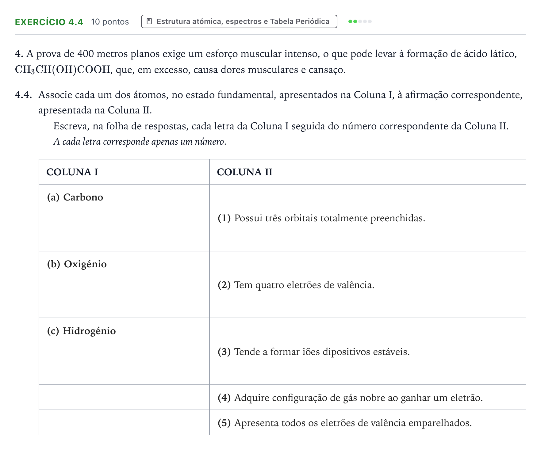 Enunciado: Exercício 4.4 · Exame Nacional Física e Química A 1.ª fase 2024