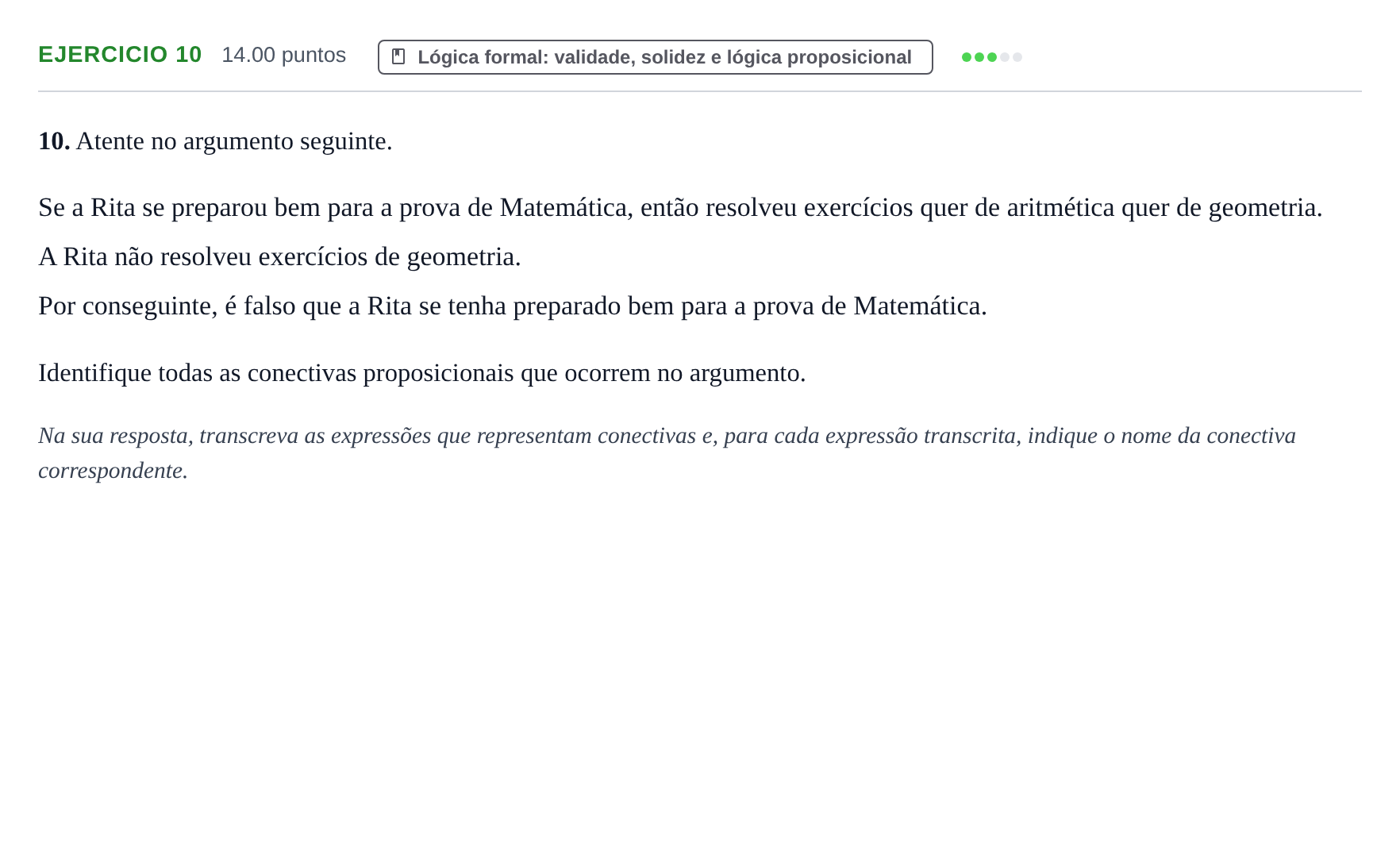 Enunciado: Exercício 10 · Exame Nacional Filosofia 2.ª fase 2024