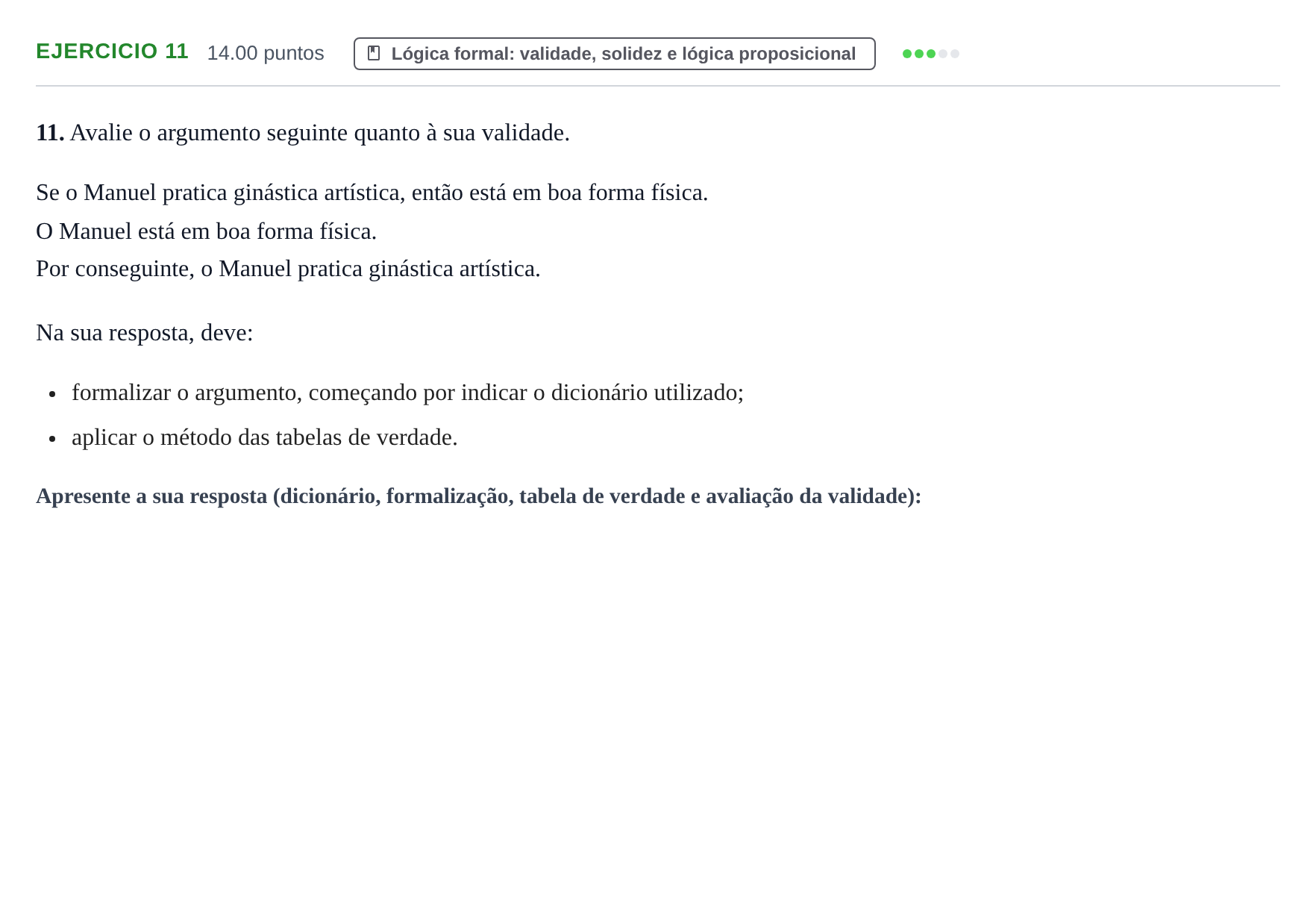 Enunciado: Exercício 11 · Exame Nacional Filosofia 2.ª fase 2024