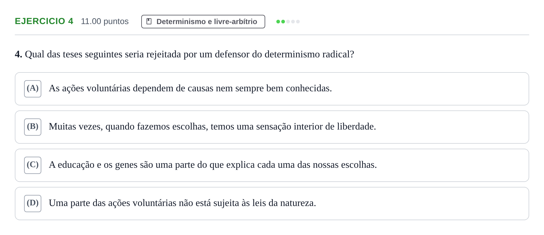 Enunciado: Exercício 4 · Exame Nacional Filosofia 2.ª fase 2024