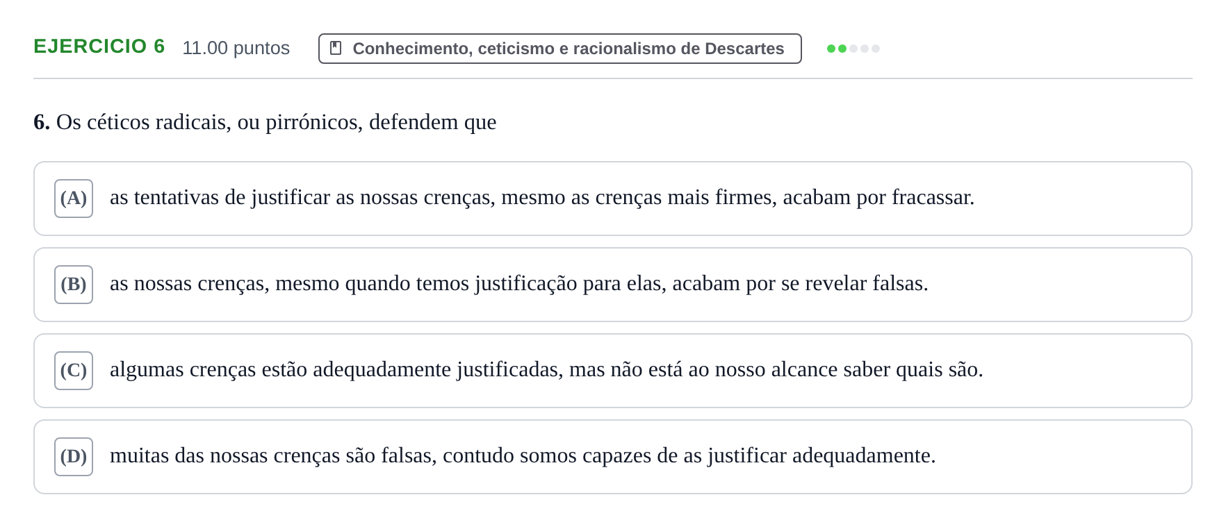 Enunciado: Exercício 6 · Exame Nacional Filosofia 2.ª fase 2024