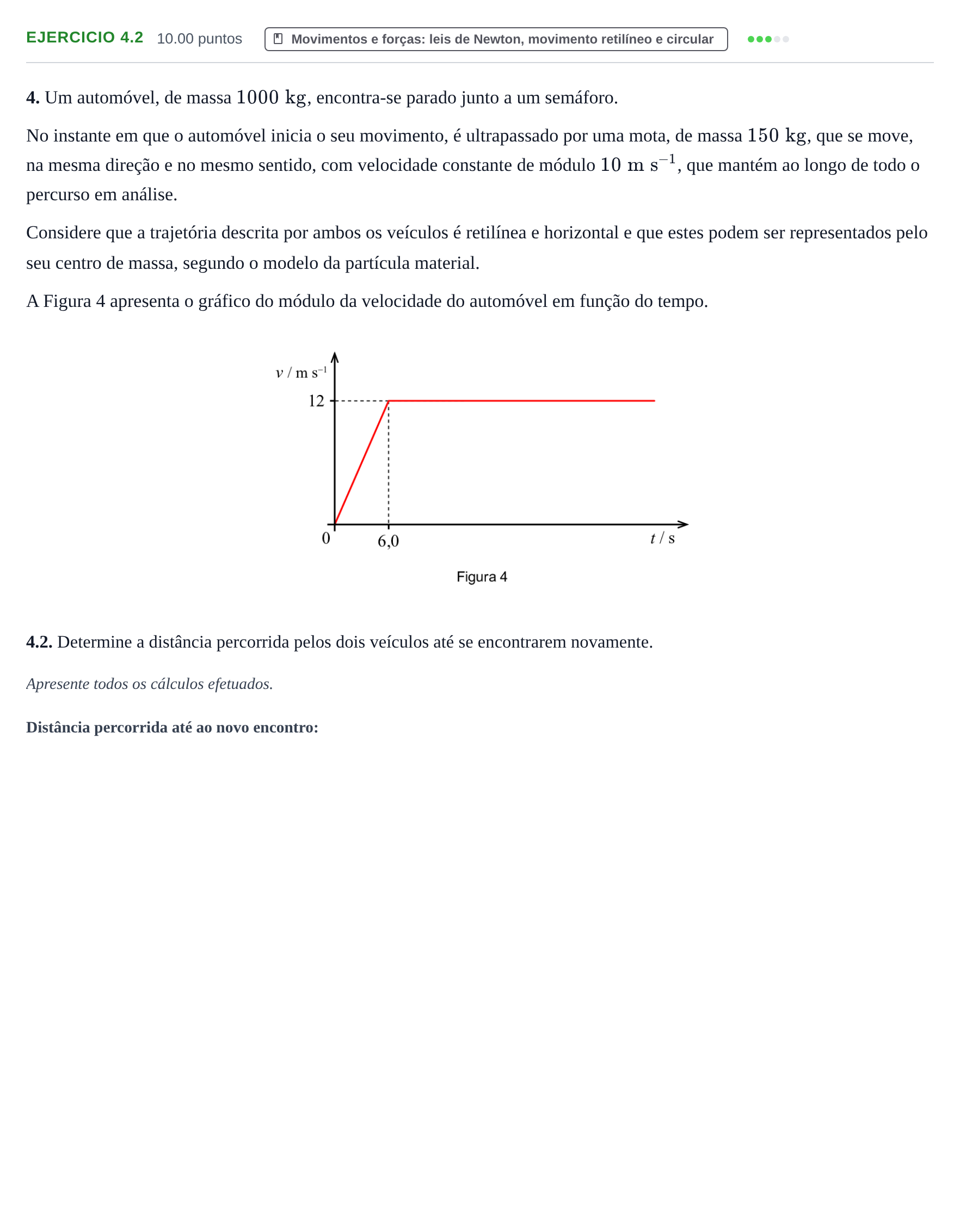 Enunciado: Exercício 4.2 · Exame Nacional Física e Química A 2.ª fase 2024