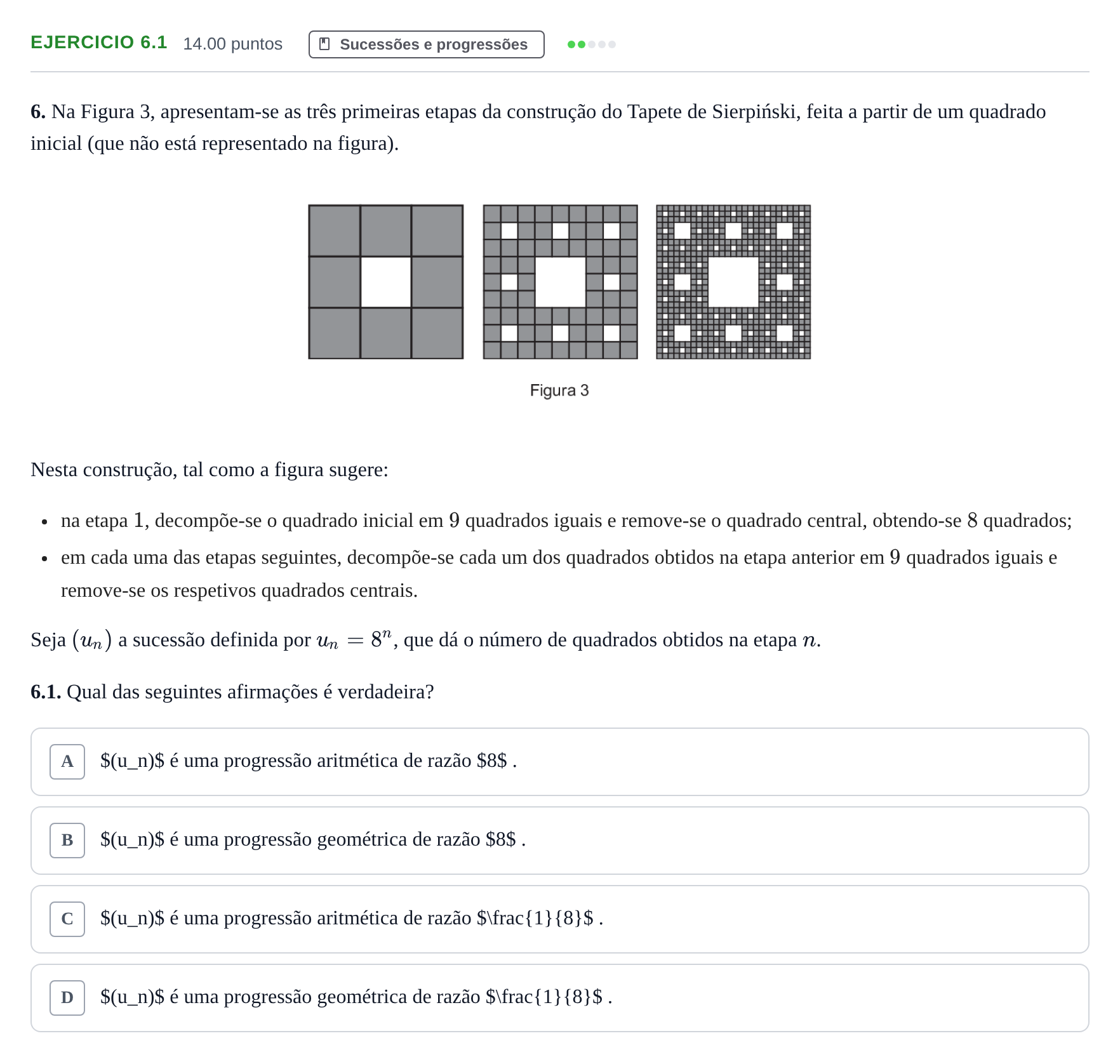 Enunciado: Exercício 6.1 · Exame Nacional Matemática B Época especial 2024
