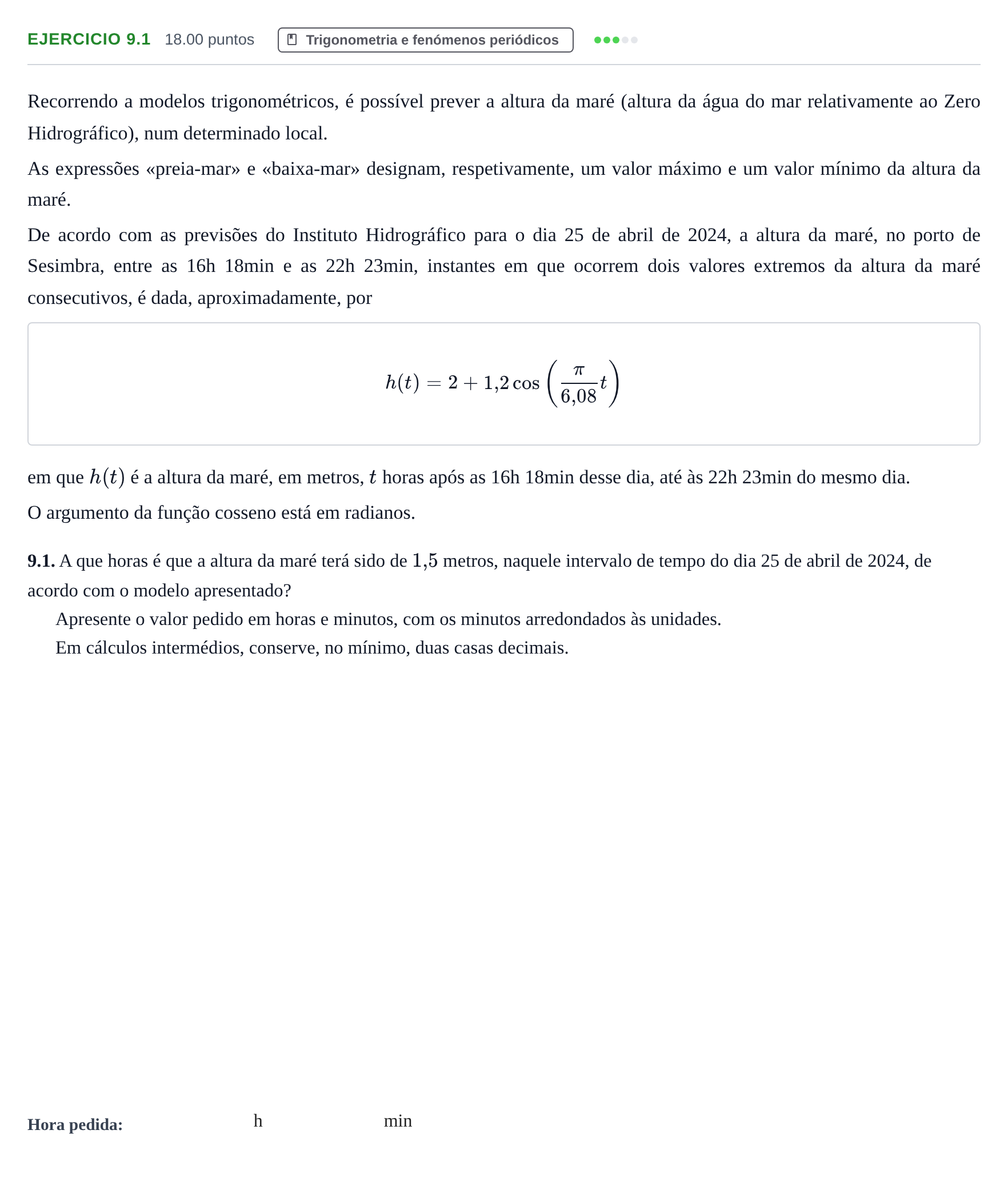 Enunciado: Exercício 9.1 · Exame Nacional Matemática B Época especial 2024