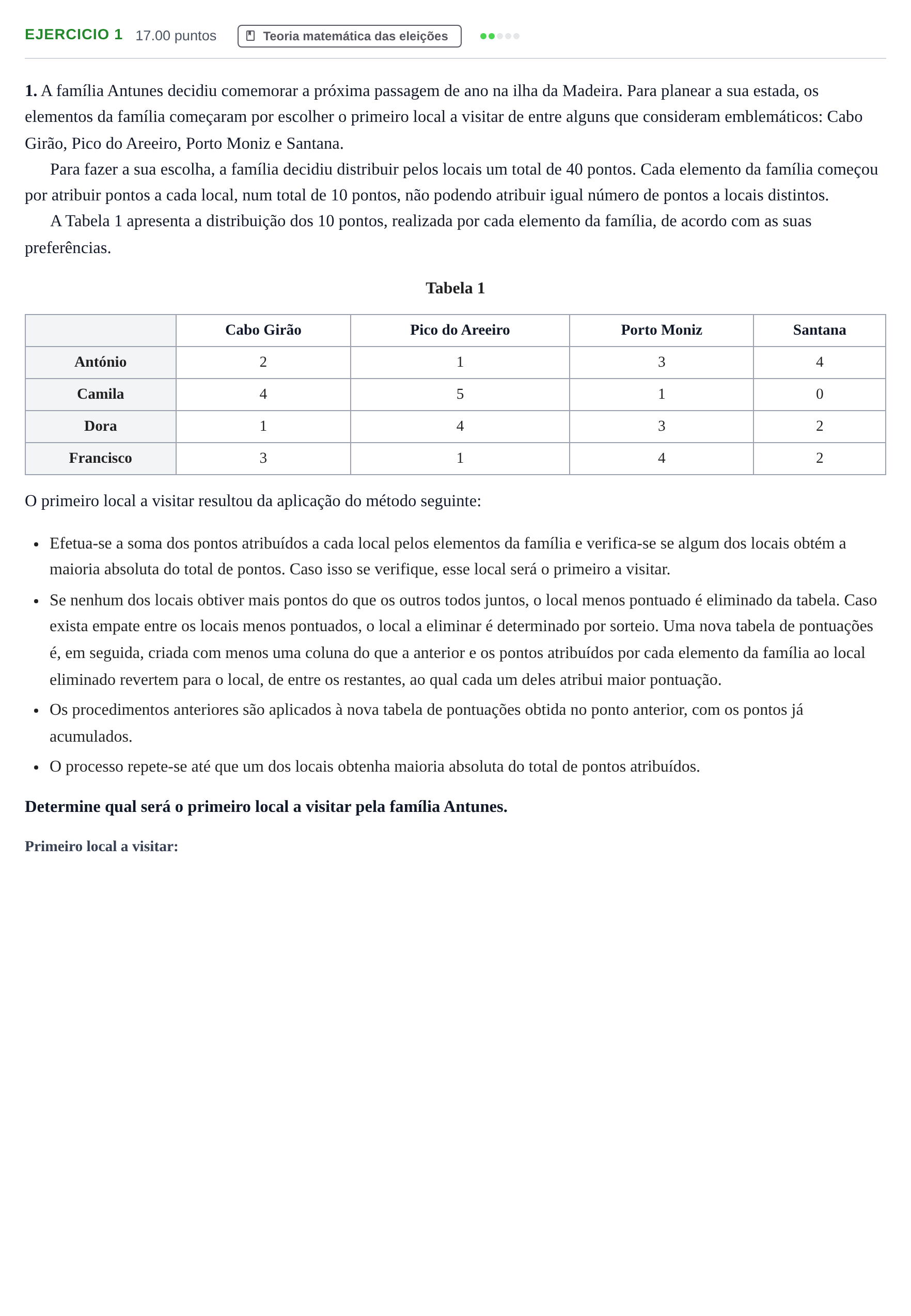 Enunciado: Exercício 1 · Exame Nacional Matemática Aplicada às Ciências Sociais Época especial 2024