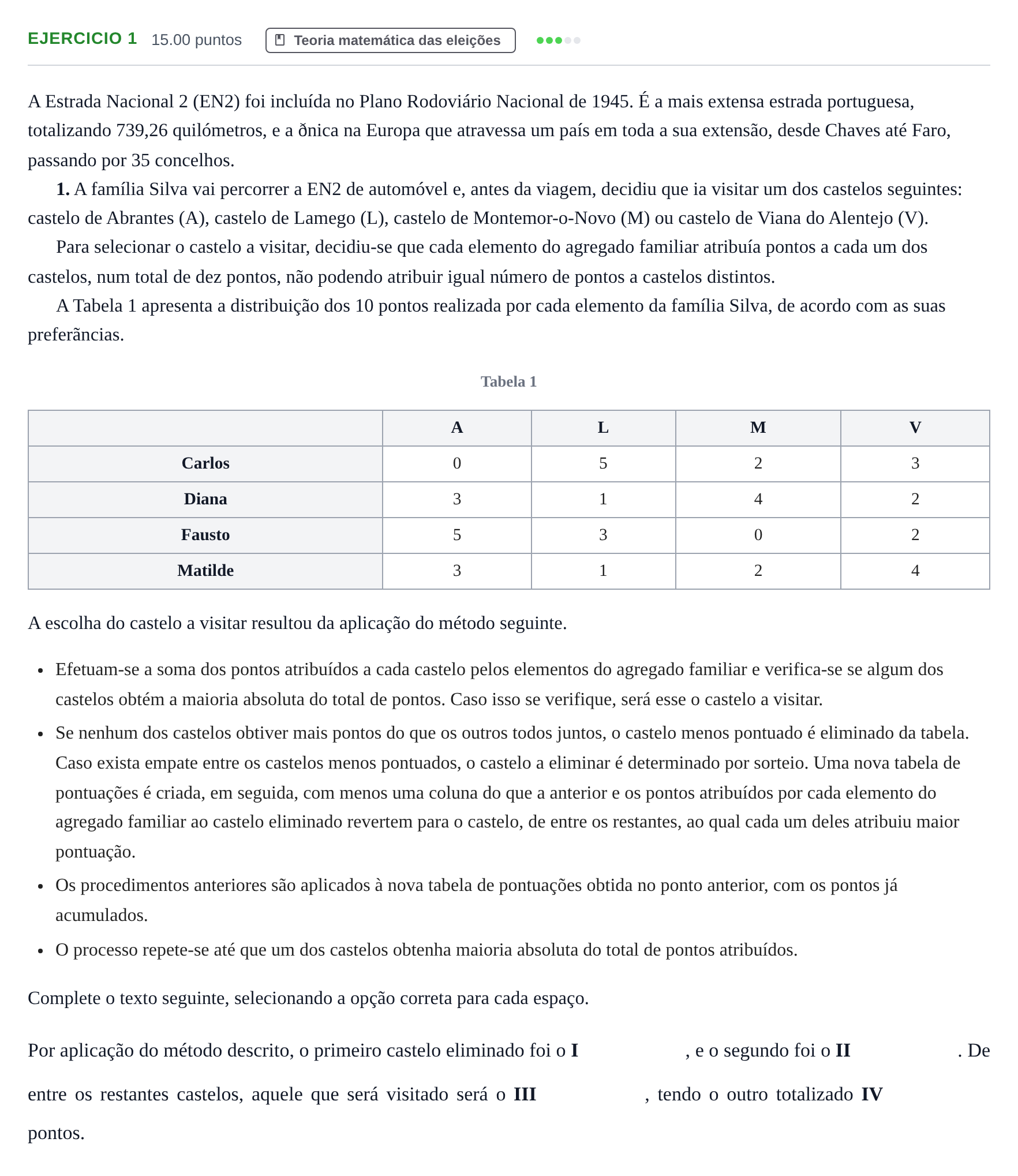 Enunciado: Exercício 1 · Exame Nacional Matemática Aplicada às Ciências Sociais 1.ª fase 2024