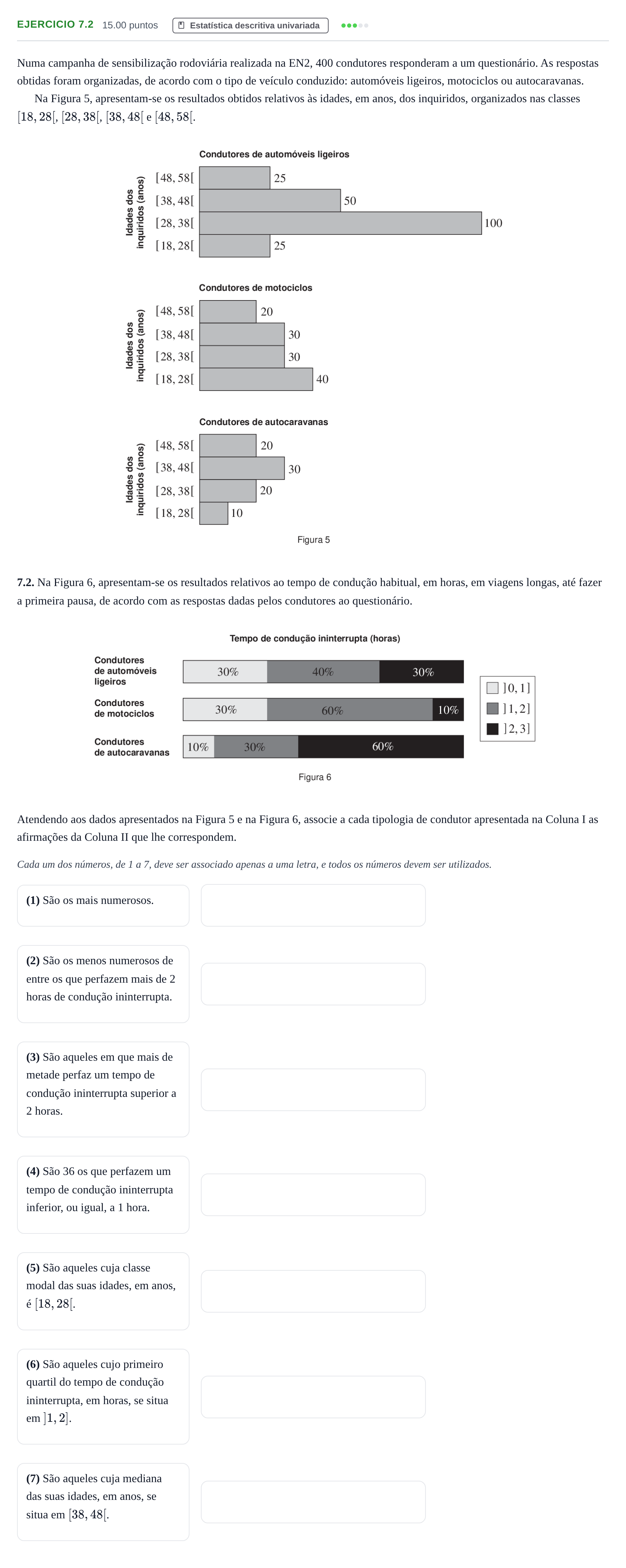 Enunciado: Exercício 7.2 · Exame Nacional Matemática Aplicada às Ciências Sociais 1.ª fase 2024
