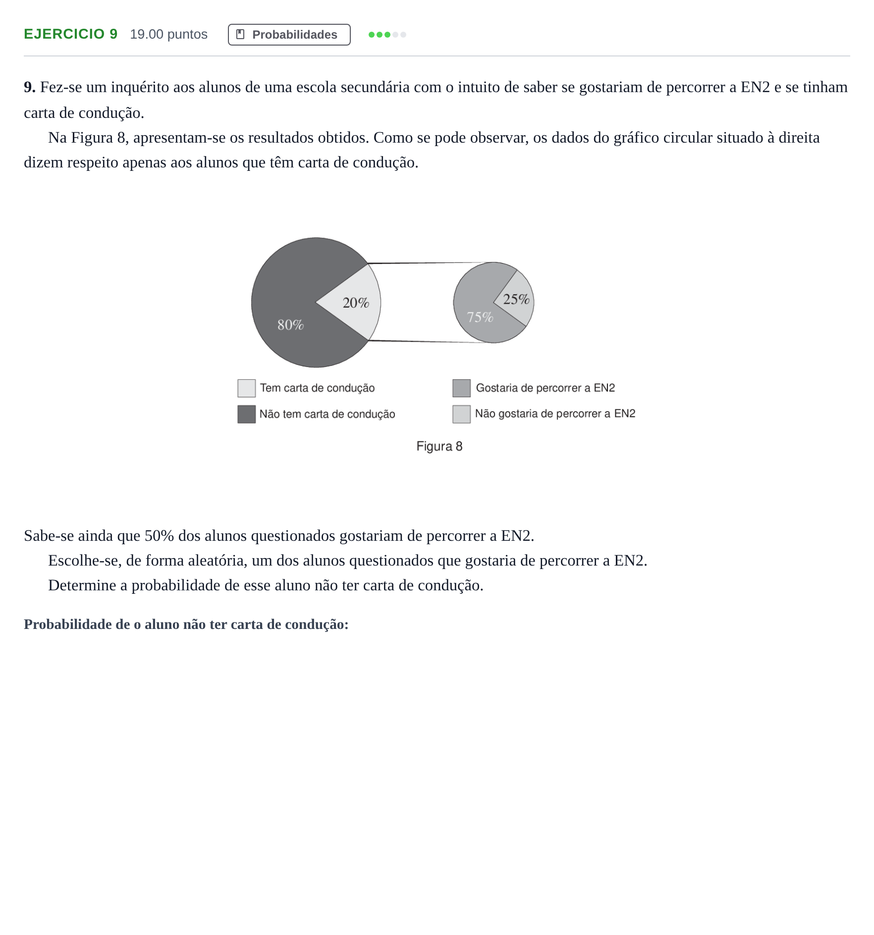 Enunciado: Exercício 9 · Exame Nacional Matemática Aplicada às Ciências Sociais 1.ª fase 2024