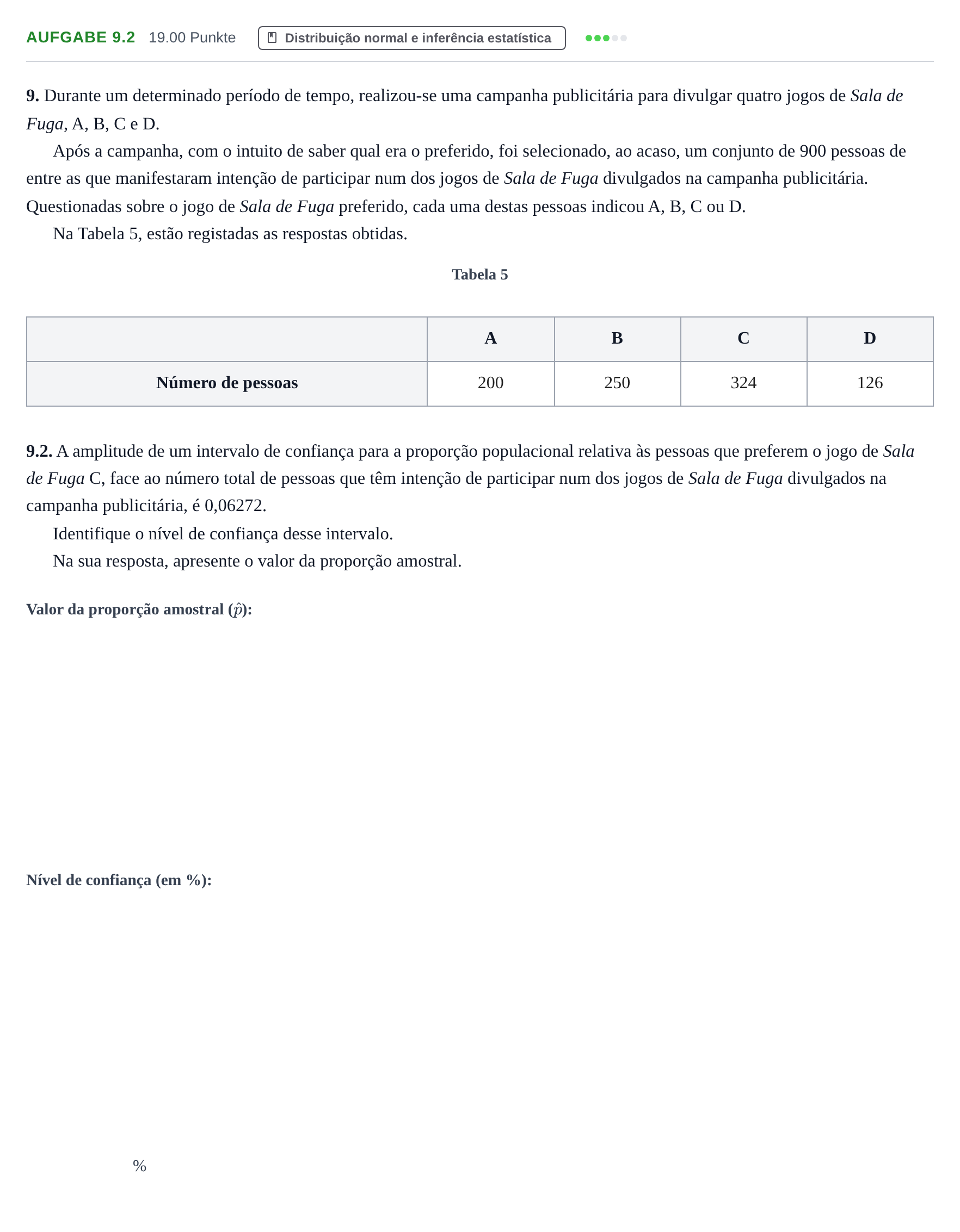 Enunciado: Exercício 9.2 · Exame Nacional Matemática Aplicada às Ciências Sociais 2.ª fase 2024